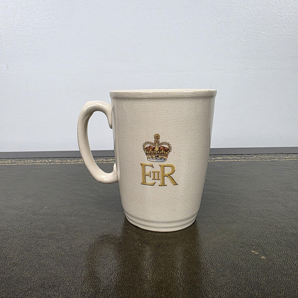 Antique Coronation Mug Ceramic Cup Brentleigh Ware Queen Elizabeth II England 1953 Collectible Decor