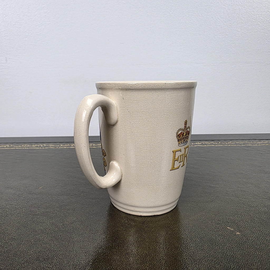 Antique Coronation Mug Ceramic Cup Brentleigh Ware Queen Elizabeth II England 1953 Collectible Decor