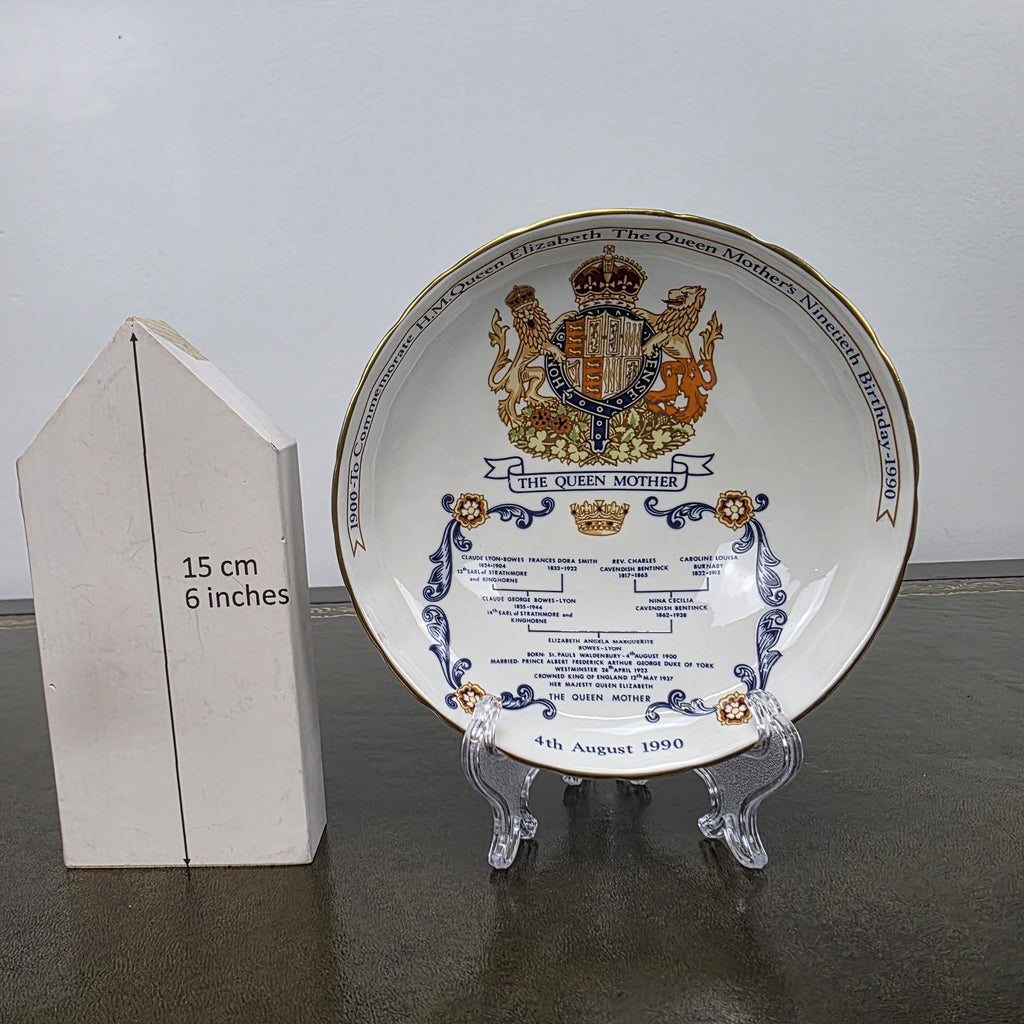 Aynsley Royal Dish Fine Bone China Queen Mother 90th Birthday England 1990 Commemorative Piece