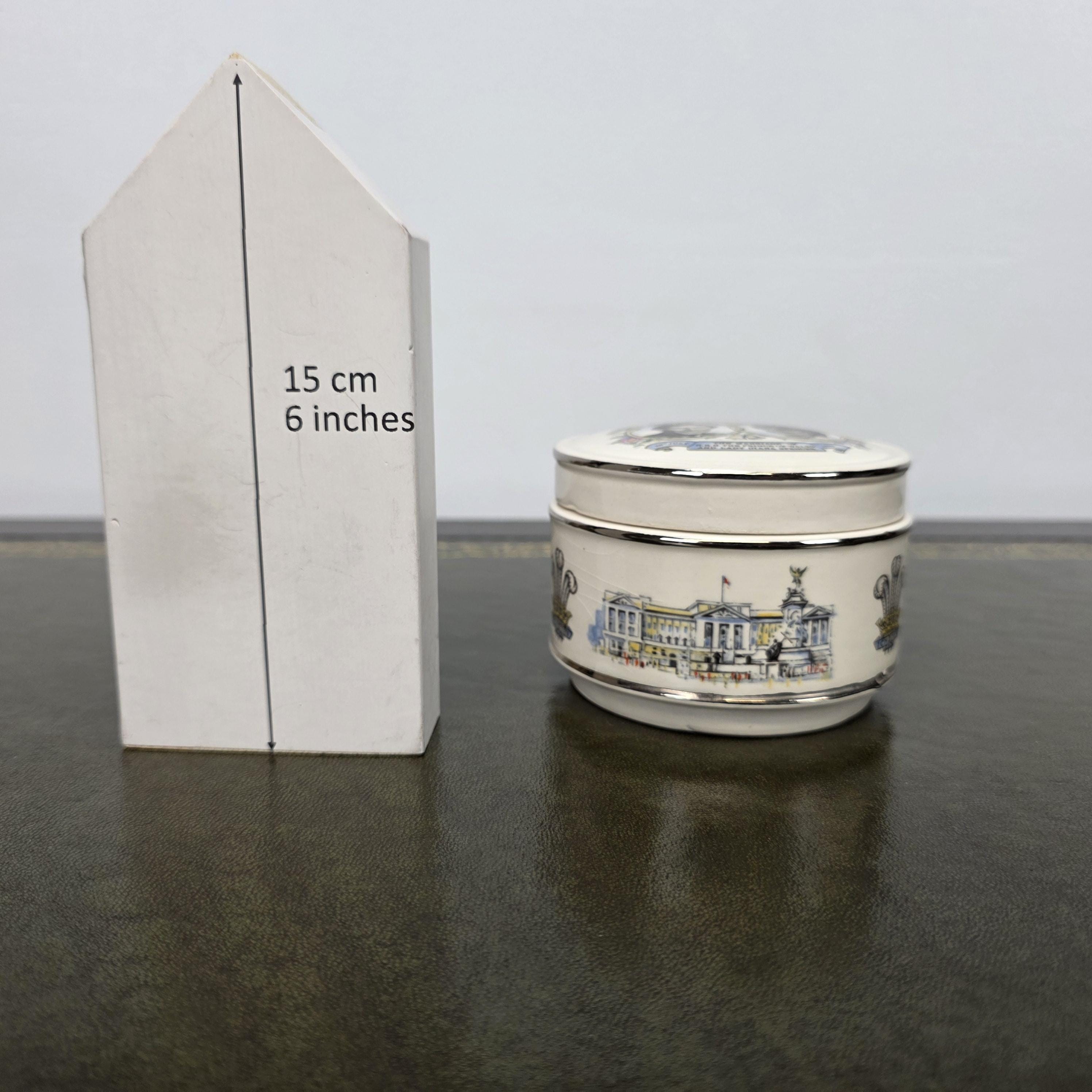 Sadler Royal Wedding Jewellery Box Ceramic Prince Charles Lady Diana England 1981 Commemorative Collectible