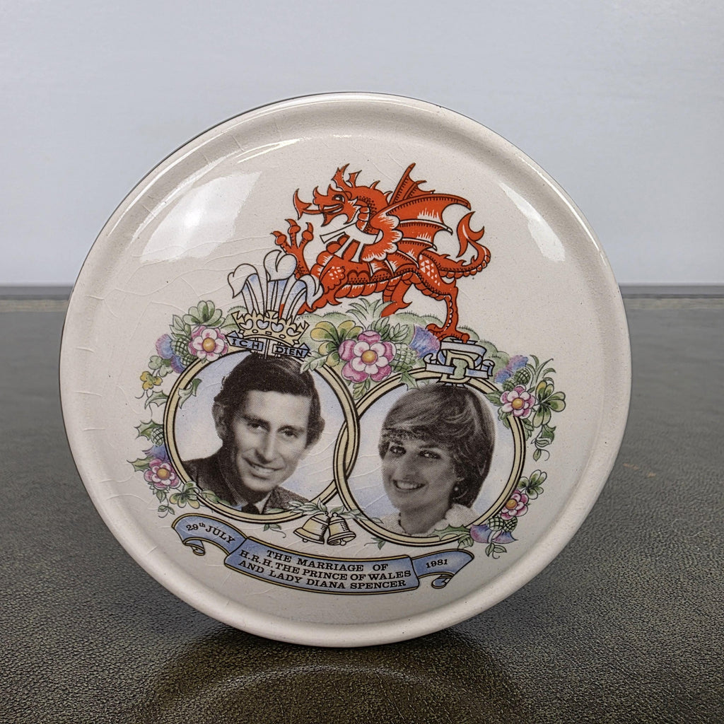 Sadler Royal Wedding Jewellery Box Ceramic Prince Charles Lady Diana England 1981 Commemorative Collectible