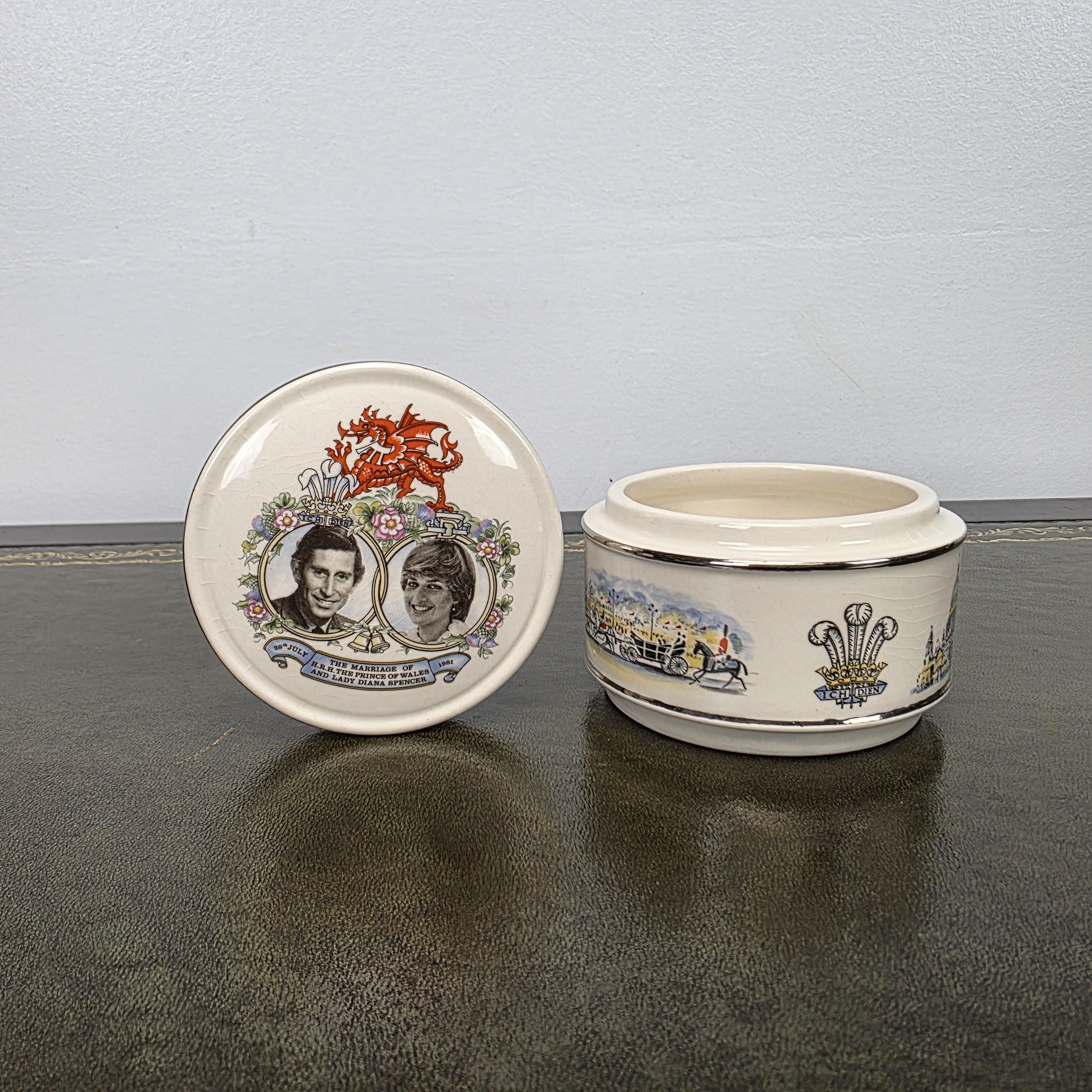 Sadler Royal Wedding Jewellery Box Ceramic Prince Charles Lady Diana England 1981 Commemorative Collectible