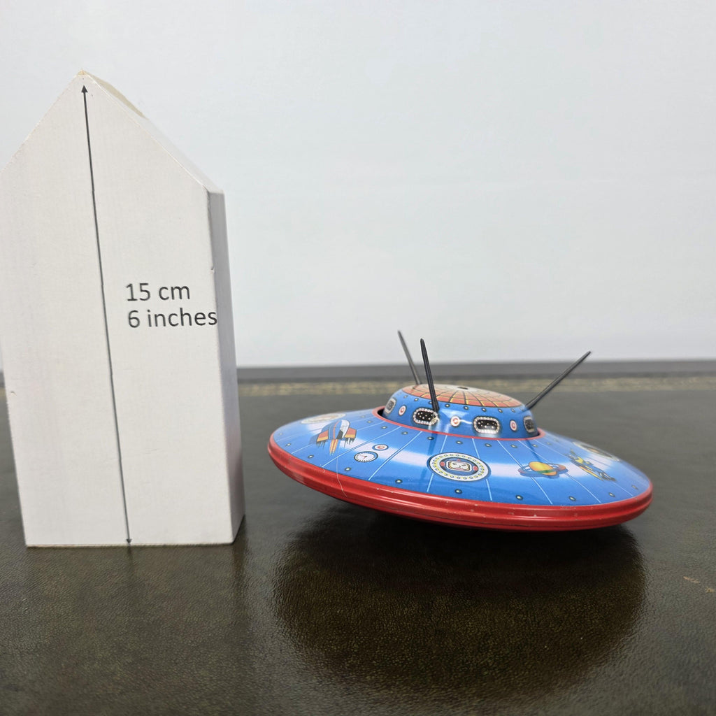 Vintage Schylling Saucer Z 1 UFO Tin Toy 1998 Limited Edition Friction Space Collectible