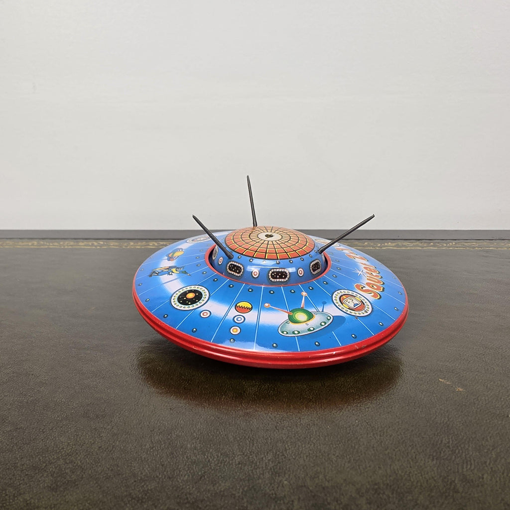Vintage Schylling Saucer Z 1 UFO Tin Toy 1998 Limited Edition Friction Space Collectible