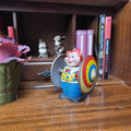Vintage MS207 Wind Up Tin Toy Clown Cymbal Player Metal Clockwork Mechanical Display Collectible