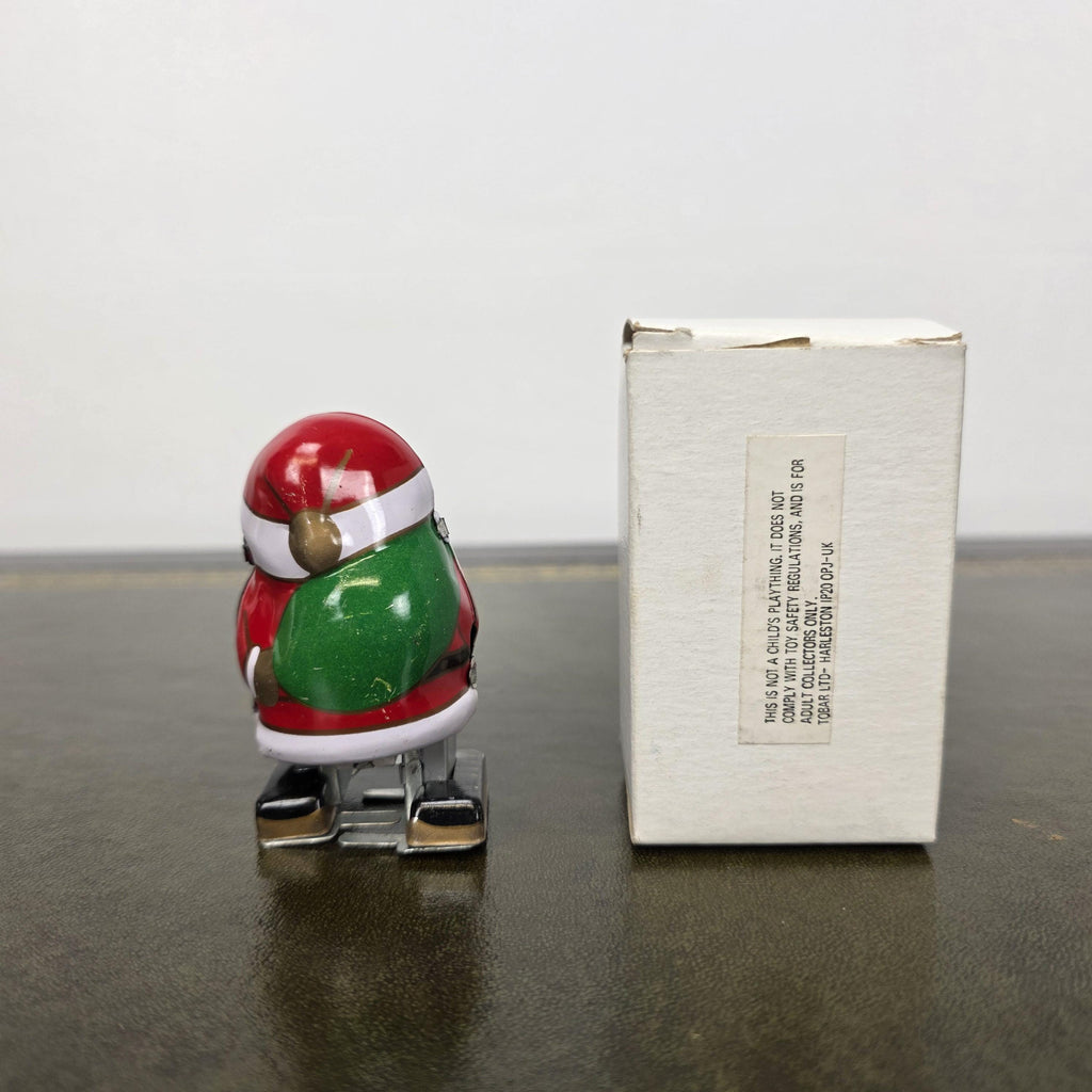 Vintage Metal King Wind Up Santa Toy | Clockwork Walking Figure, Boxed Collectible