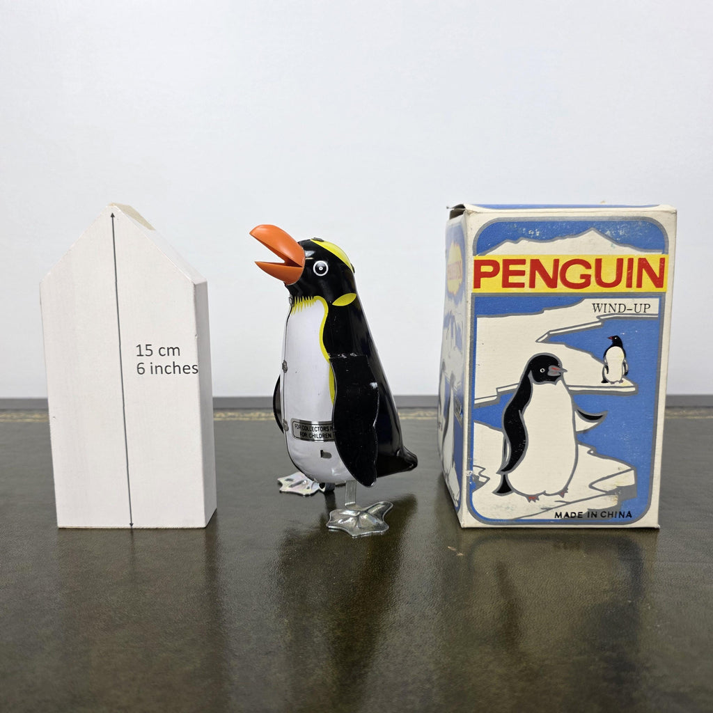 Vintage Wind Up Penguin Tin Toy | Boxed Collectable Display Piece | Made in China 1980s