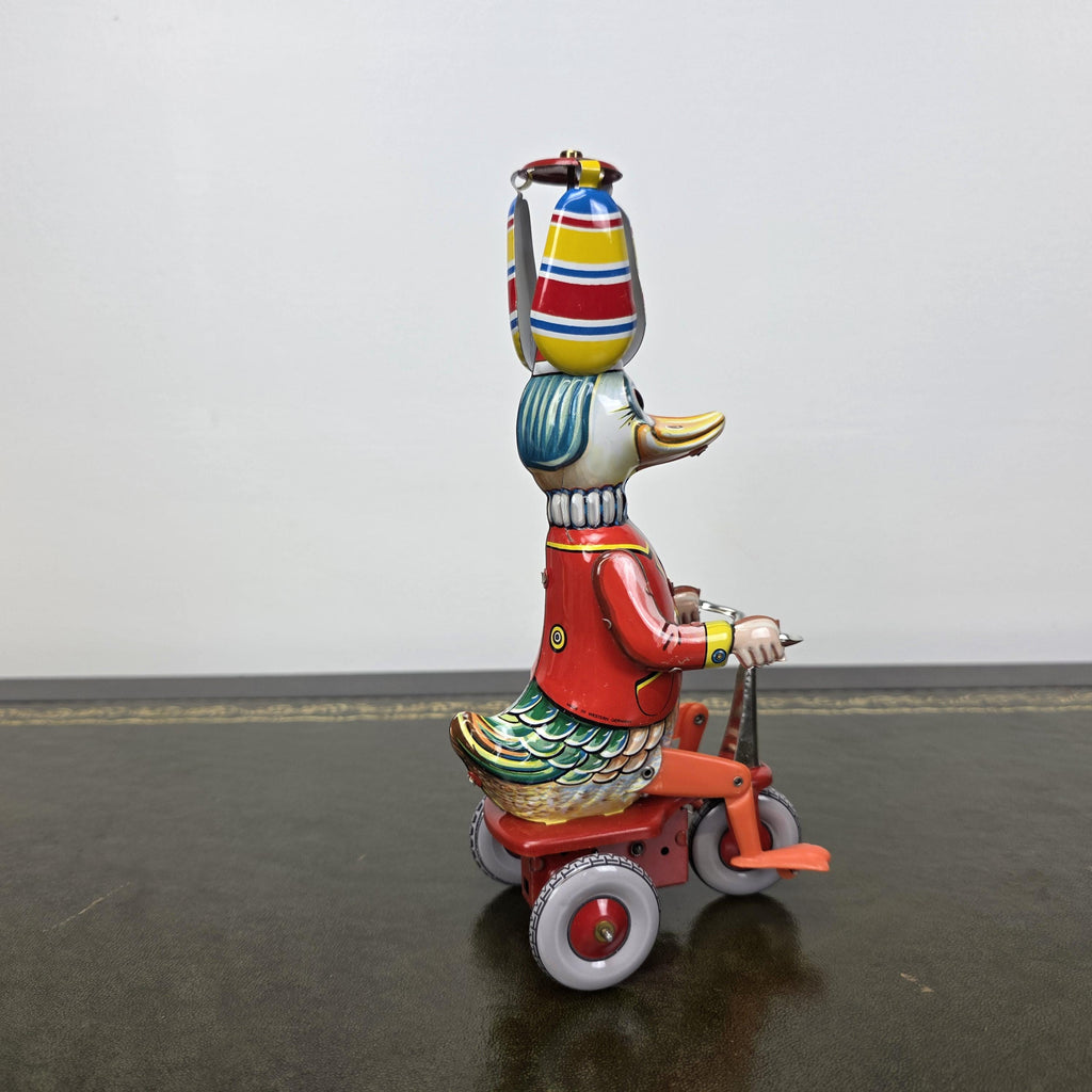 Vintage Wind Up Duck on Tricycle Tin Toy | Made in Western Germany | Boxed Working