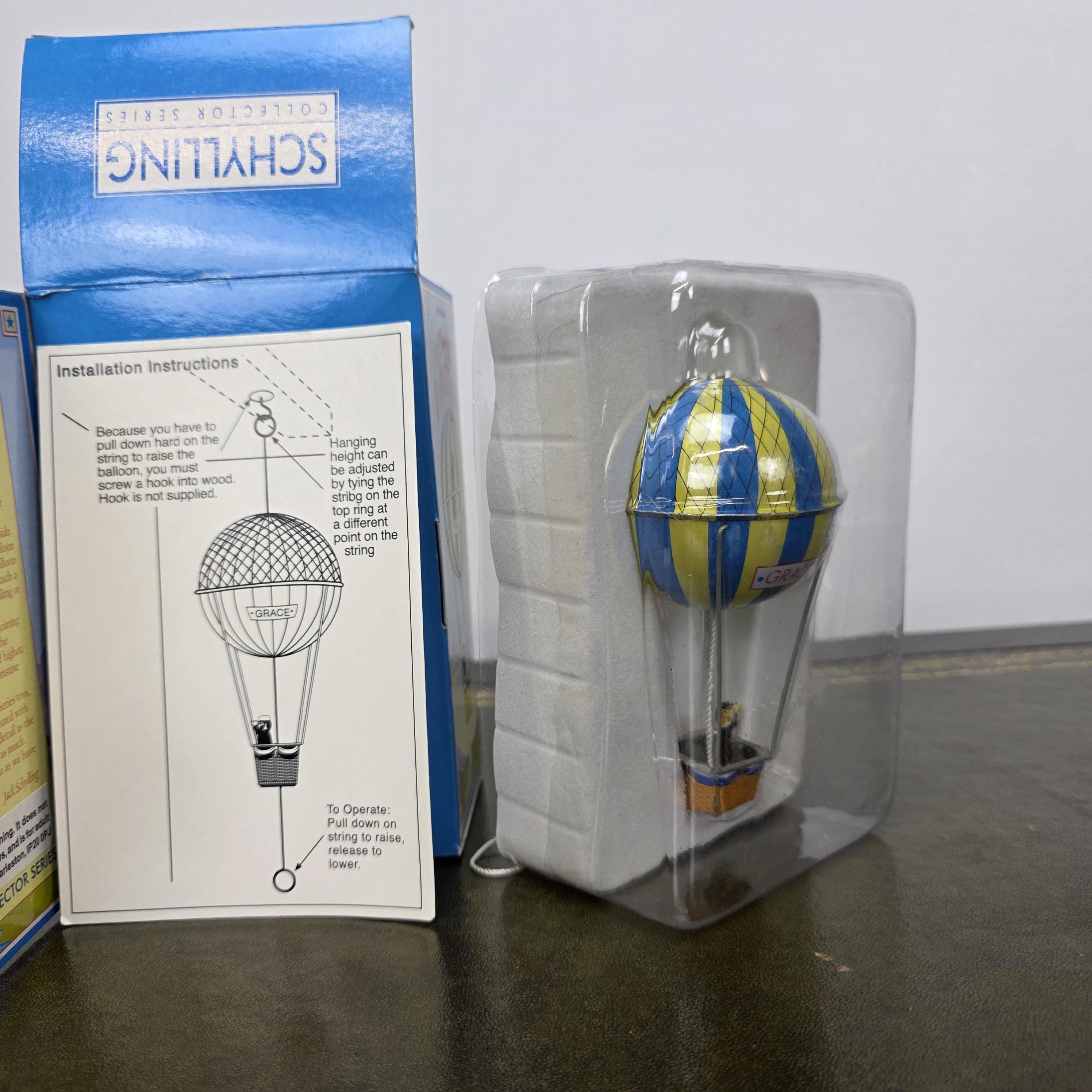 Vintage Schylling Hot Air Balloon Grace Tin Toy | Collector Series Limited Edition | 2000 Boxed