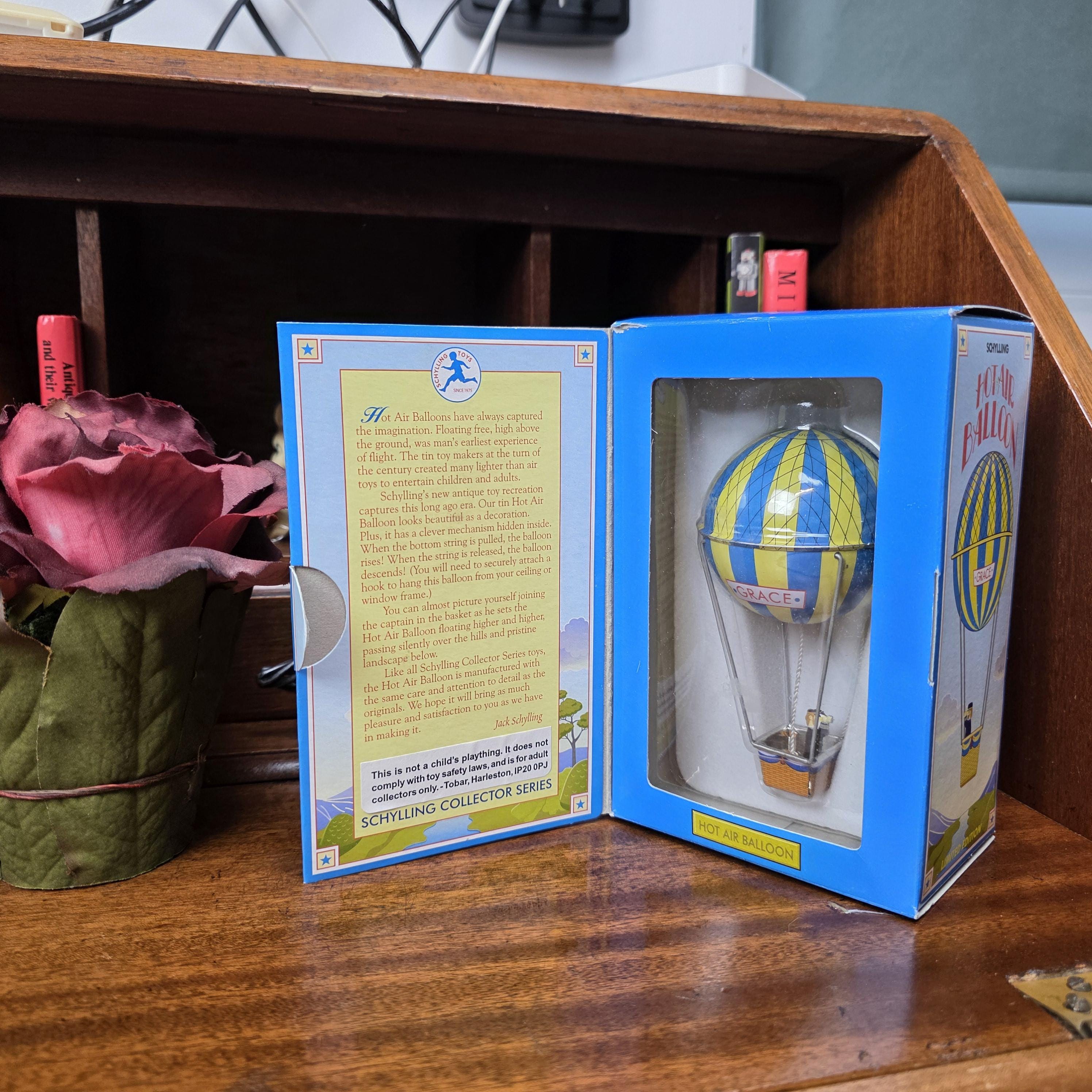 Vintage Schylling Hot Air Balloon Grace Tin Toy | Collector Series Limited Edition | 2000 Boxed