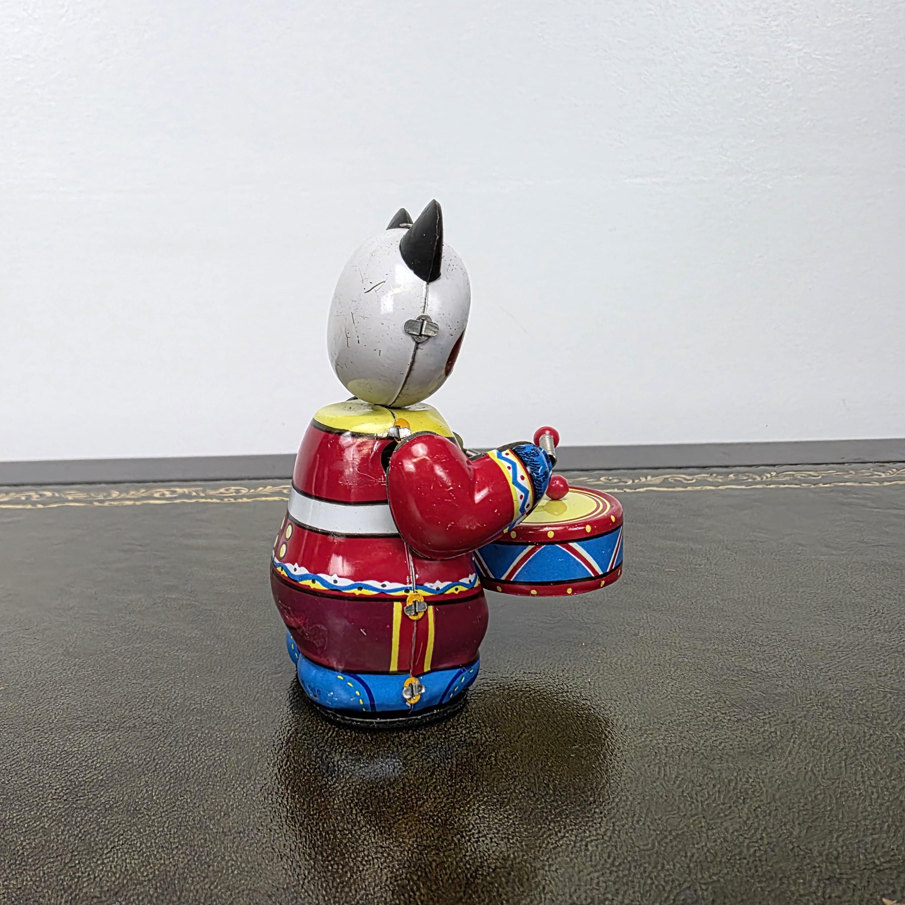 Vintage Panda Drummer Wind Up Tin Toy | Boxed Clockwork Collectable | Clockwork Drumming Action