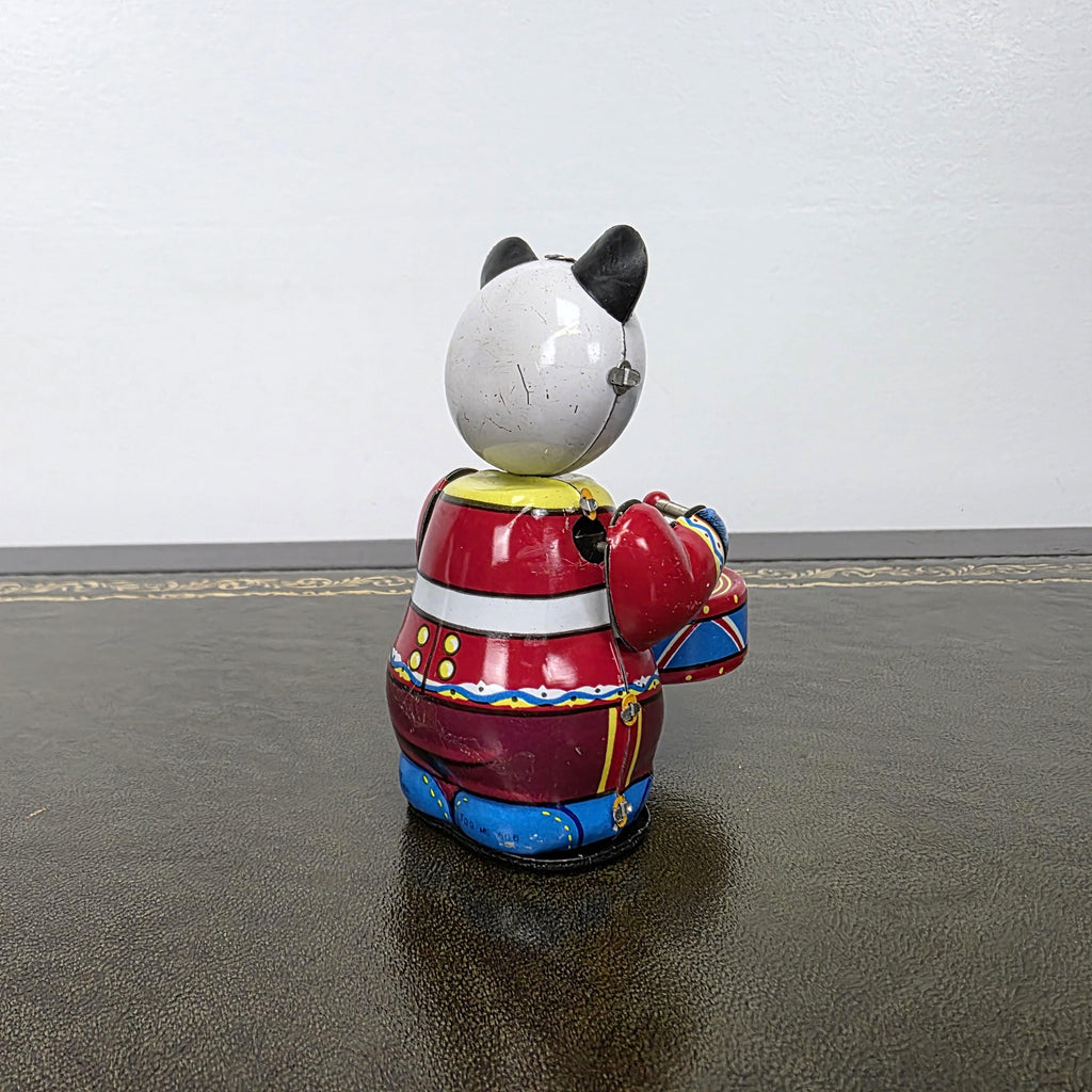 Vintage Panda Drummer Wind Up Tin Toy | Boxed Clockwork Collectable | Clockwork Drumming Action