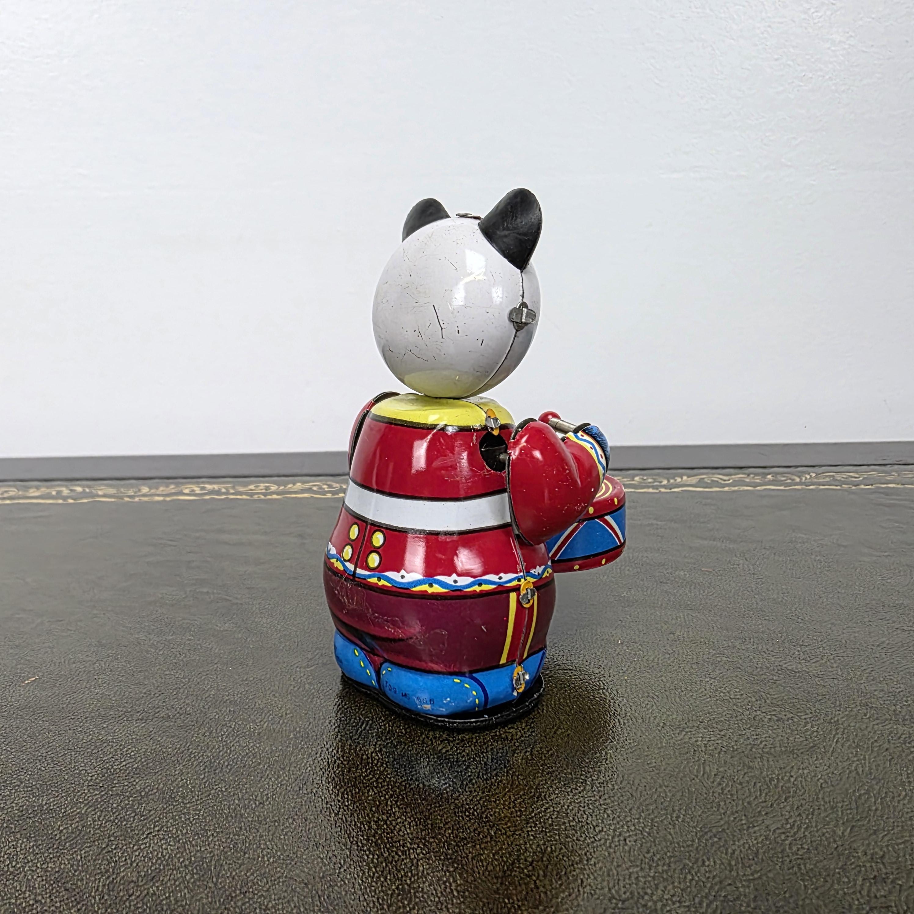 Vintage Panda Drummer Wind Up Tin Toy | Boxed Clockwork Collectable | Clockwork Drumming Action