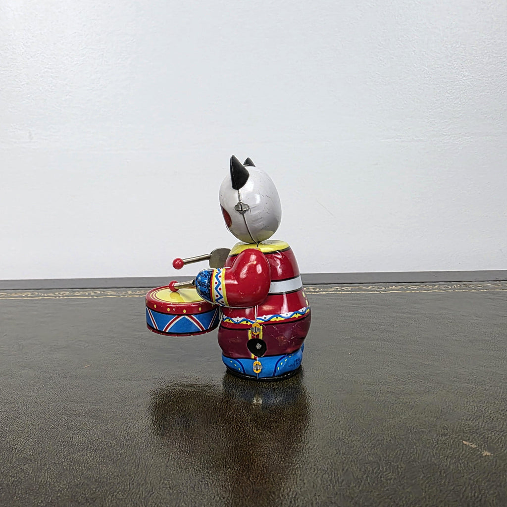 Vintage Panda Drummer Wind Up Tin Toy | Boxed Clockwork Collectable | Clockwork Drumming Action