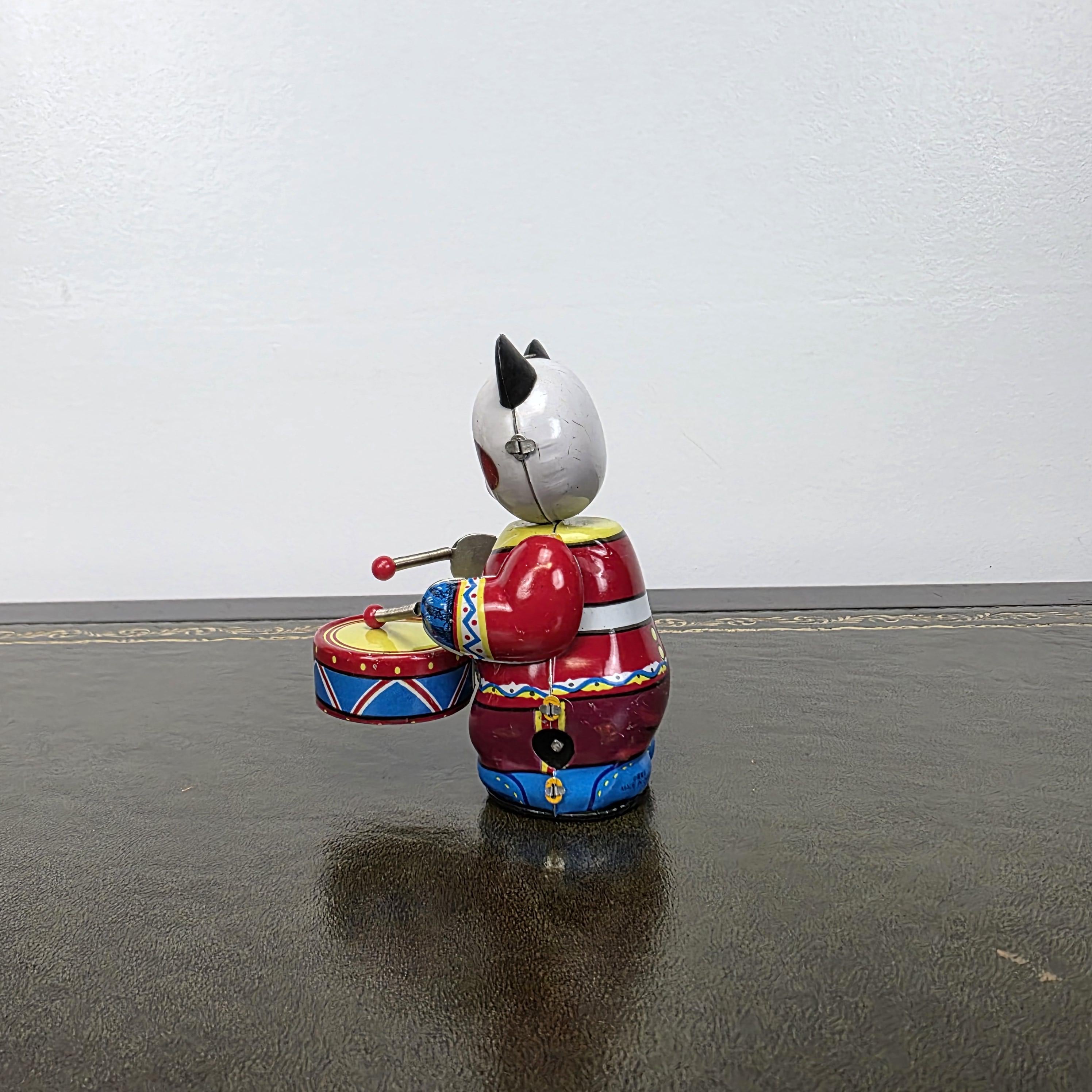 Vintage Panda Drummer Wind Up Tin Toy | Boxed Clockwork Collectable | Clockwork Drumming Action
