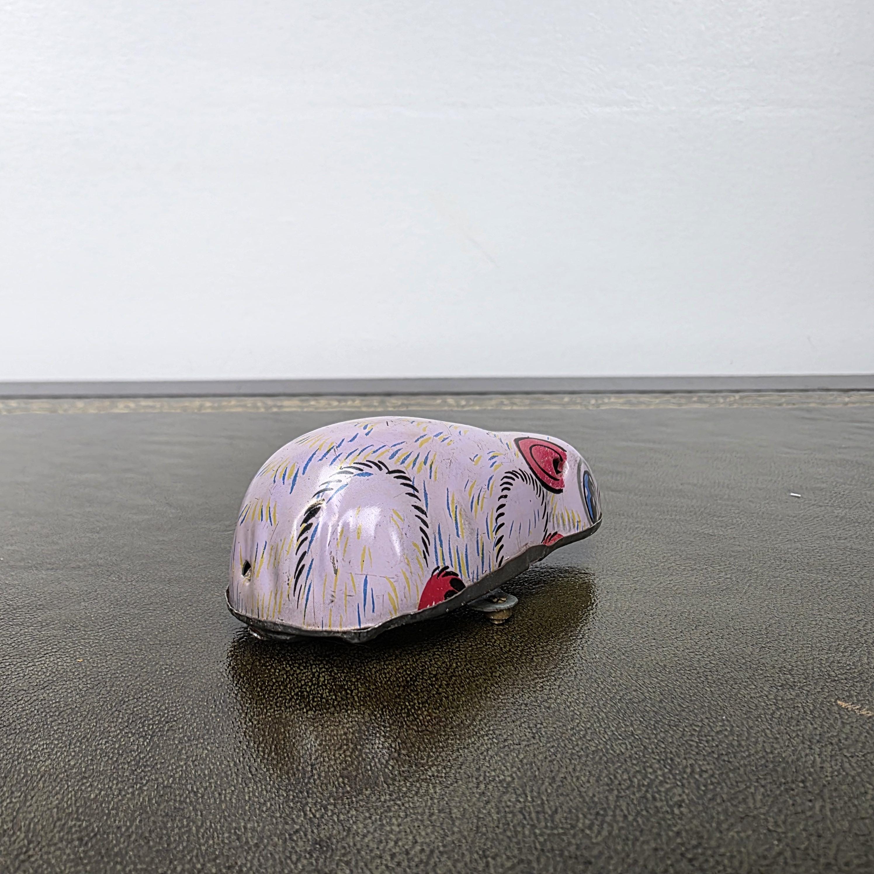Vintage Wind Up Mouse Tin Toy | Made in India Lithographed Metal | Retro Desk Display