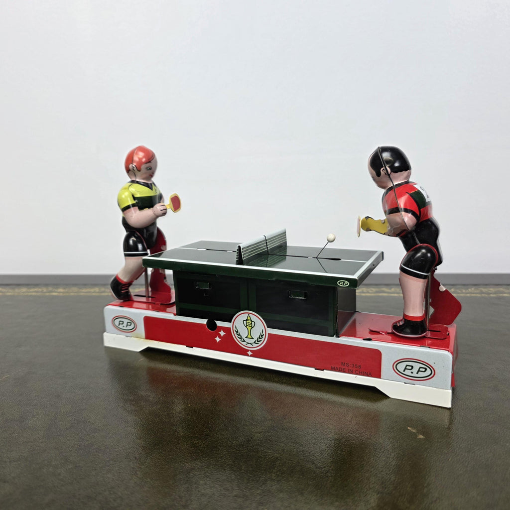 Wind Up Table Tennis Tin Toy MS358 | Playing Ping Pong Mechanical | BoxedCave Display Piece