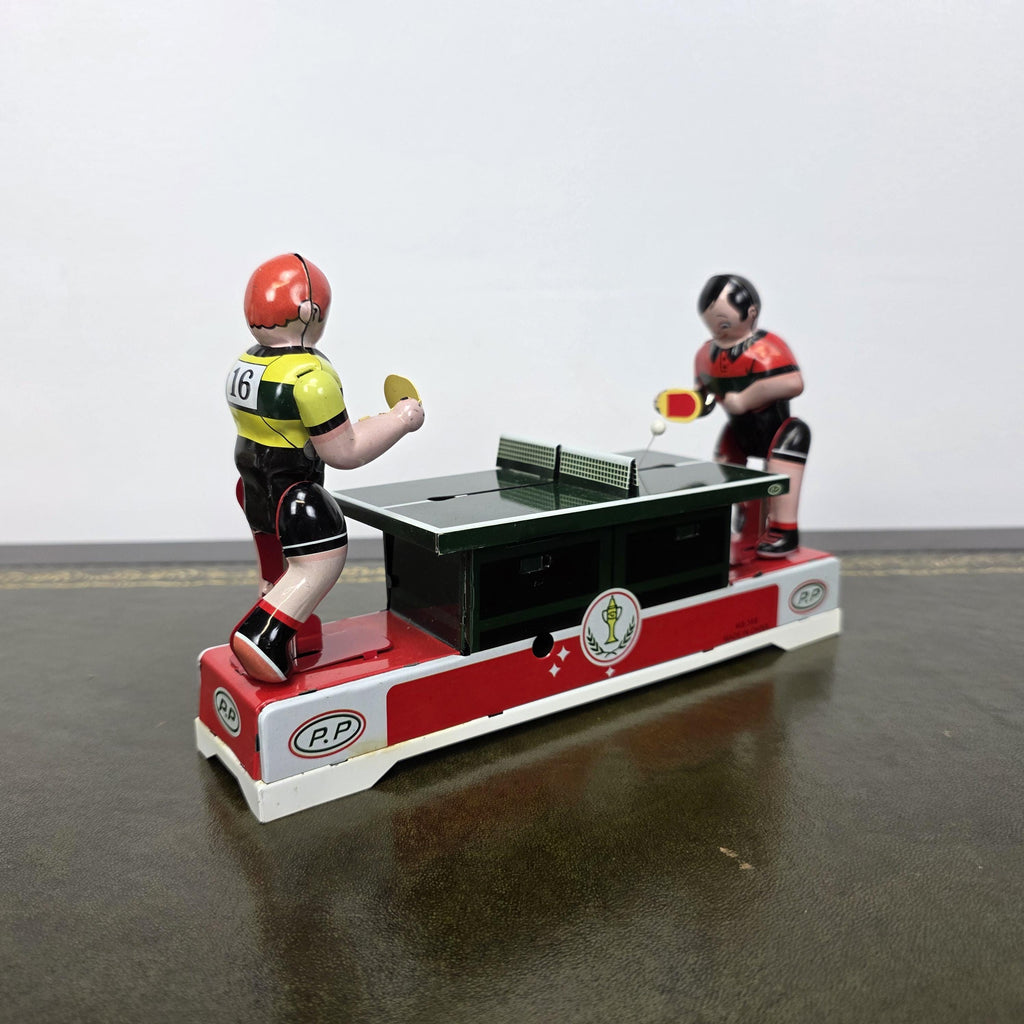 Wind Up Table Tennis Tin Toy MS358 | Playing Ping Pong Mechanical | BoxedCave Display Piece