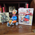 Kovap Retro Boy on a Tricycle Wind Up Tin Toy | Boxed Clockwork Model Czech Collectors