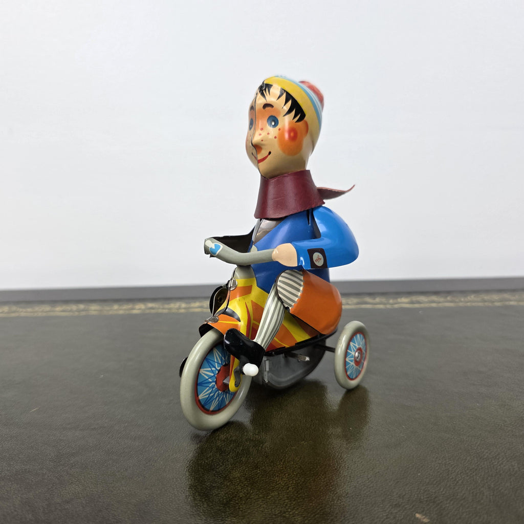 Kovap Retro Boy on a Tricycle Wind Up Tin Toy | Boxed Clockwork Model Czech Collectors
