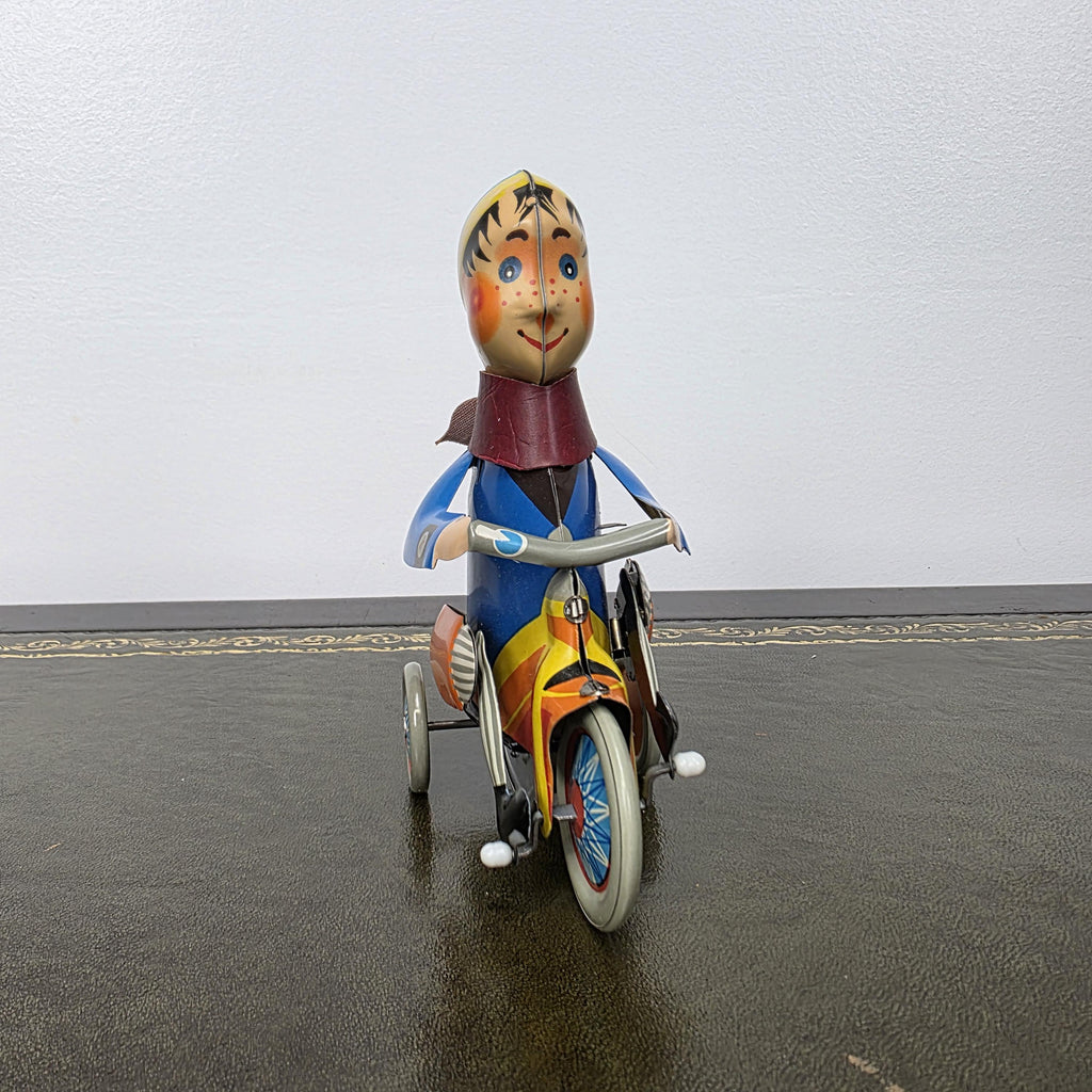 Kovap Retro Boy on a Tricycle Wind Up Tin Toy | Boxed Clockwork Model Czech Collectors