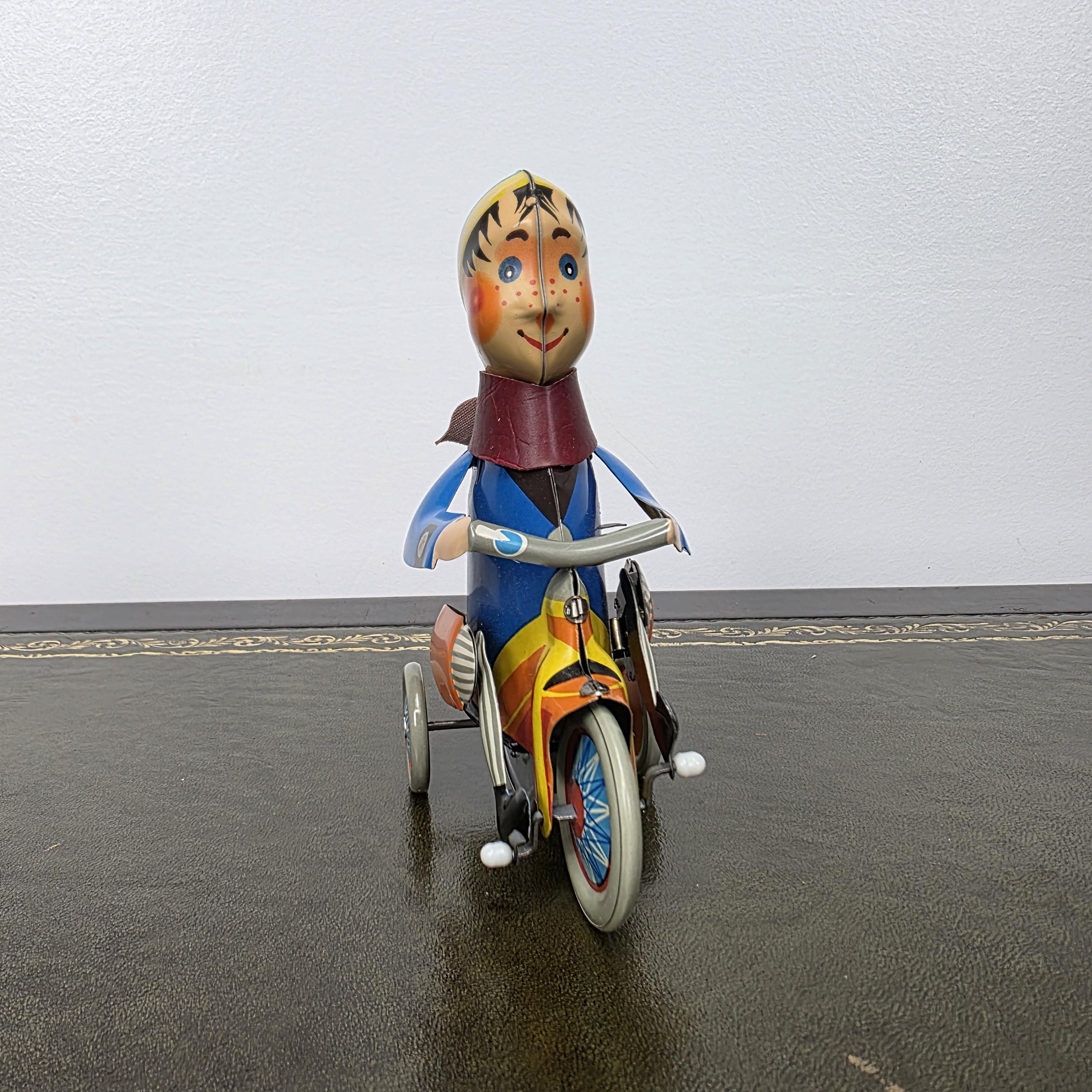 Kovap Retro Boy on a Tricycle Wind Up Tin Toy | Boxed Clockwork Model Czech Collectors