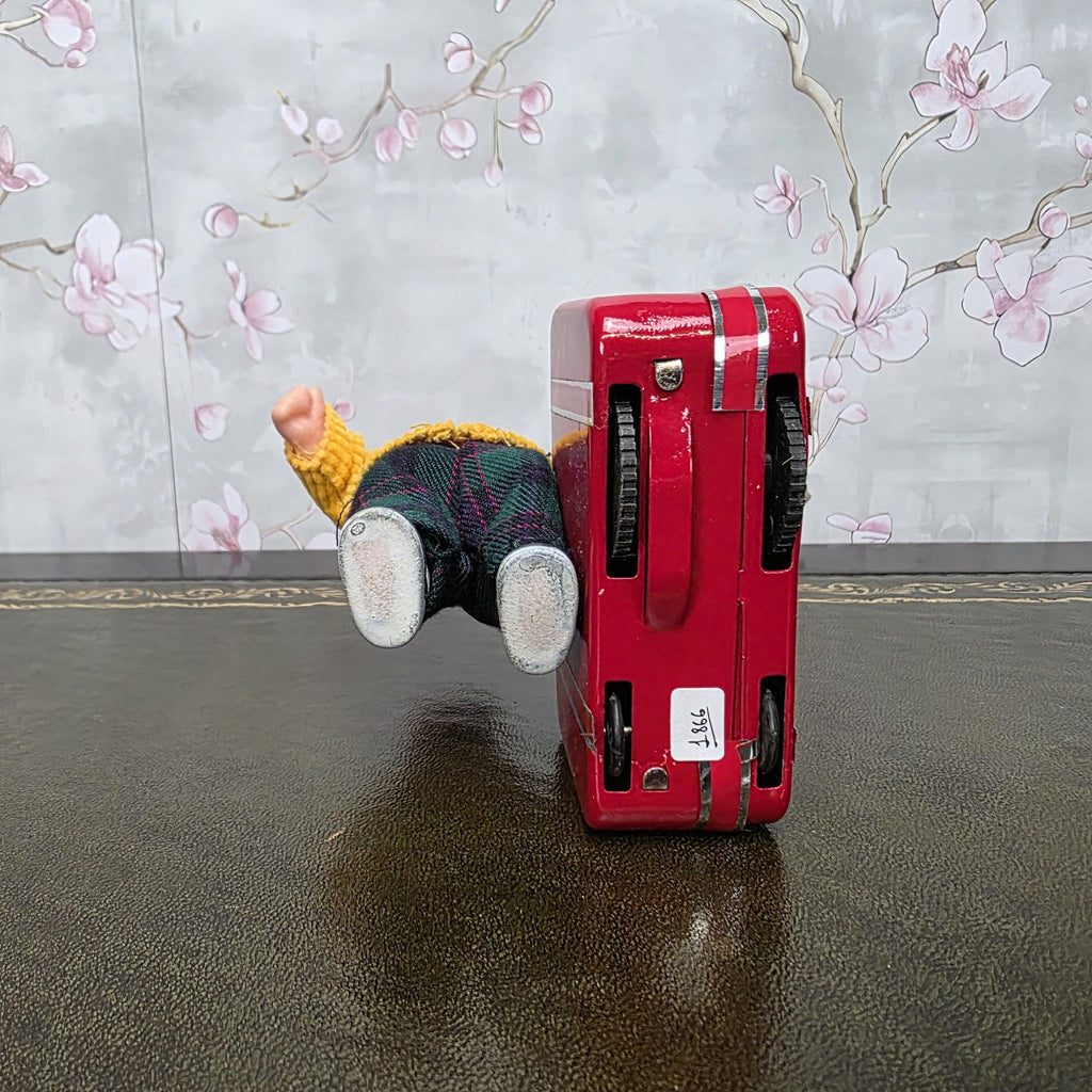 Vintage Wind Up Little Traveller Toy with Suitcase | MS 823 | Boxed China Collectible Figure
