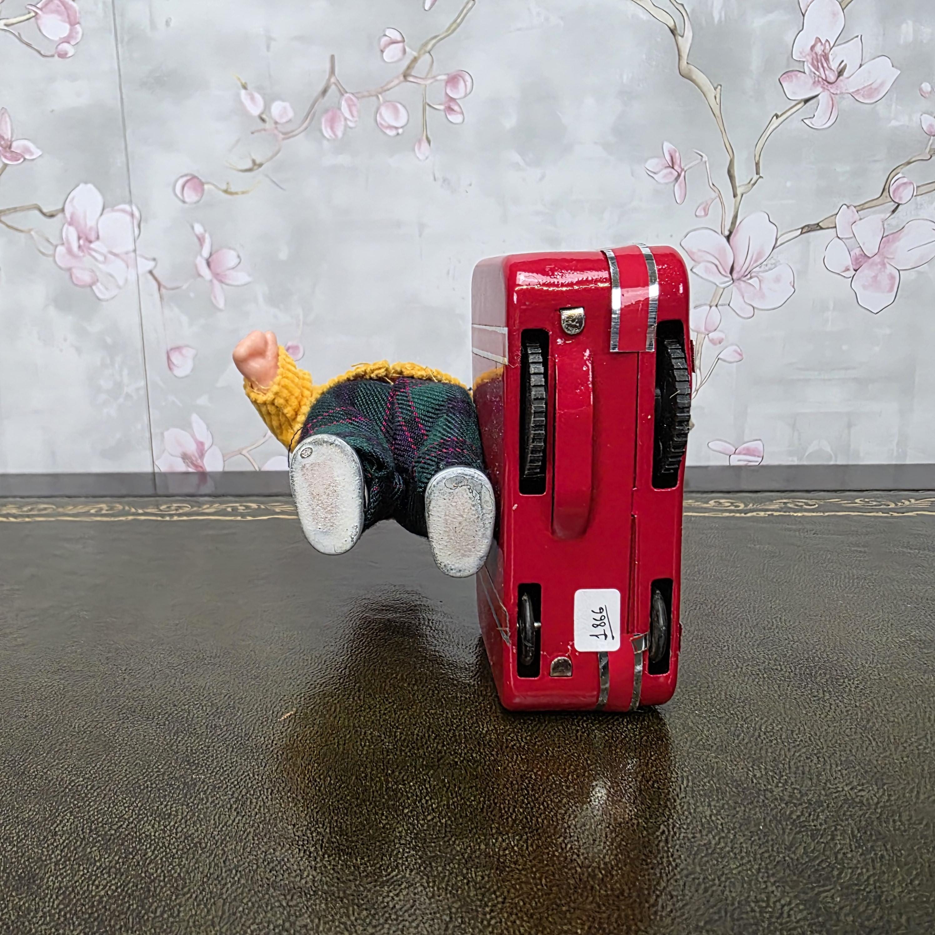 Vintage Wind Up Little Traveller Toy with Suitcase | MS 823 | Boxed China Collectible Figure