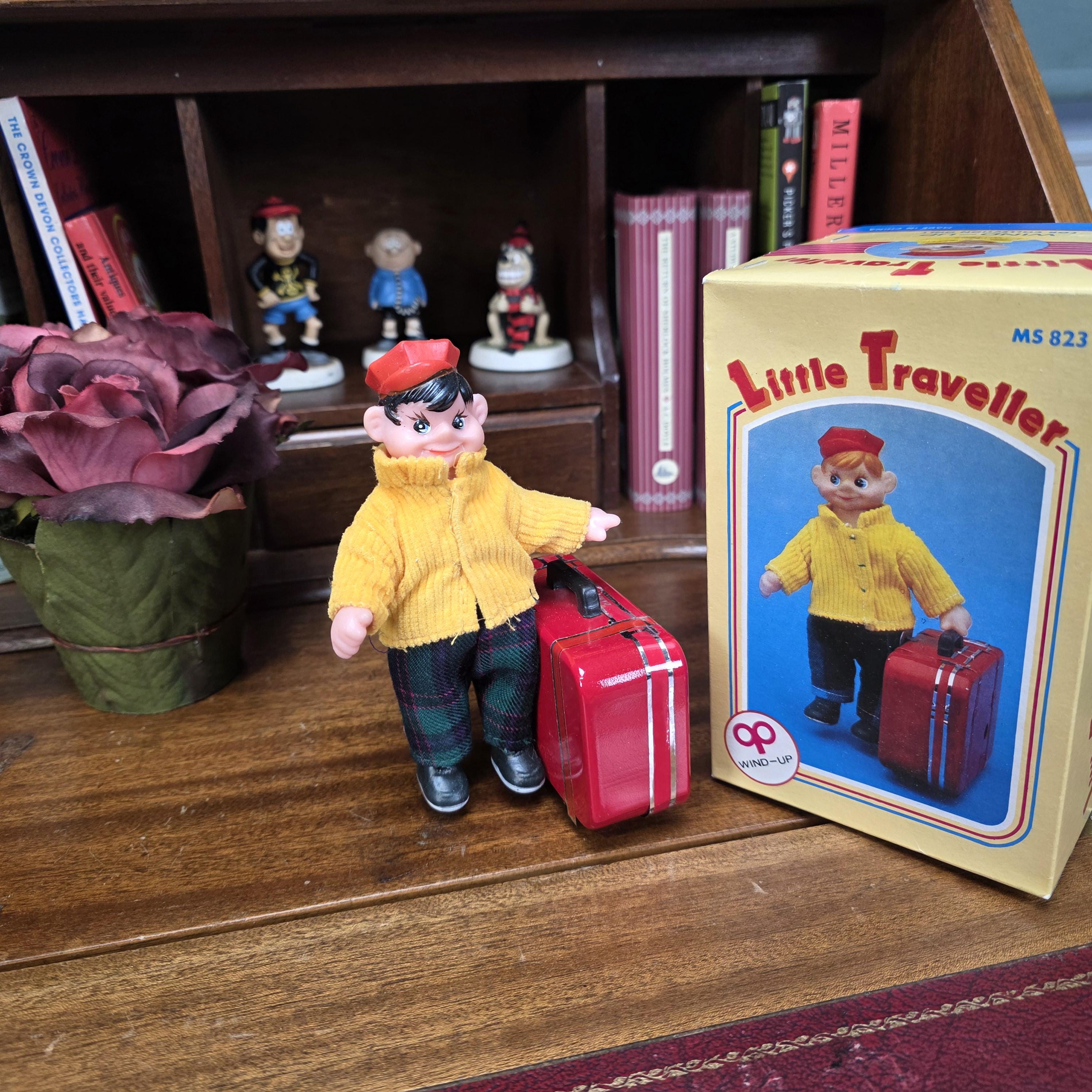 Vintage Wind Up Little Traveller Toy with Suitcase | MS 823 | Boxed China Collectible Figure