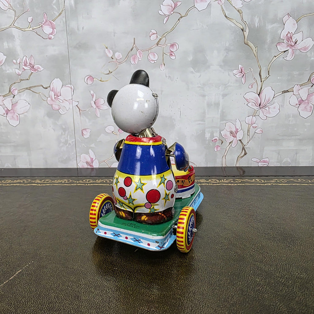 Vintage Tin Wind Up Panda Drummer MS565 Mechanical Toy With Original Box 1960s Collectible