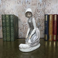 Nao by Lladro Girl with Lamb Porcelain Figurine | Spanish Vintage Collectible Sculpture Pastoral Scene
