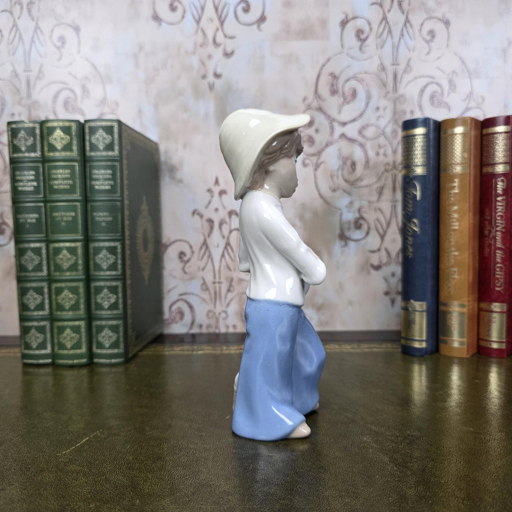 Vintage Casades Boy with Fish Porcelain Figurine | Spanish Vintage Collectible Sculpture Fisherman Child