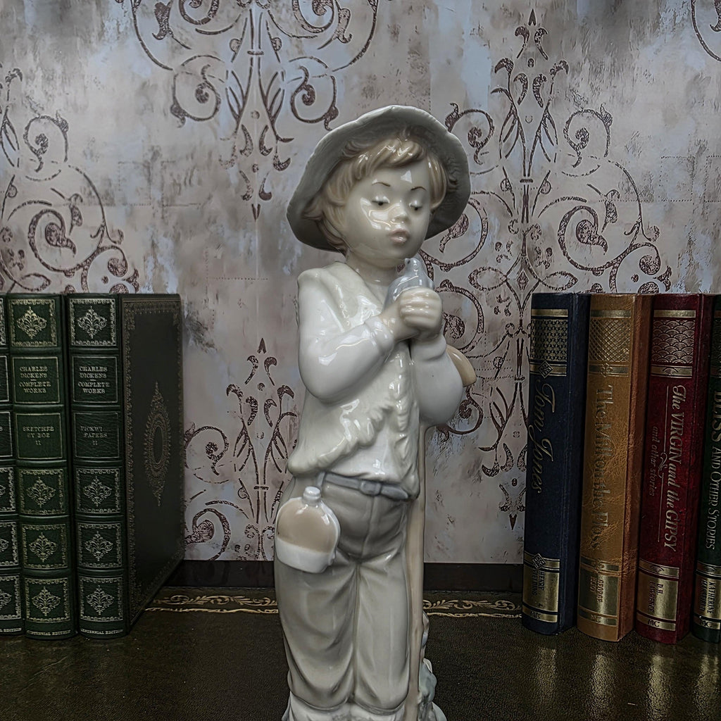 Nao by Lladro Boy with Bird Figurine | Hand Made Spain Porcelain | Vintage 1980s Statue