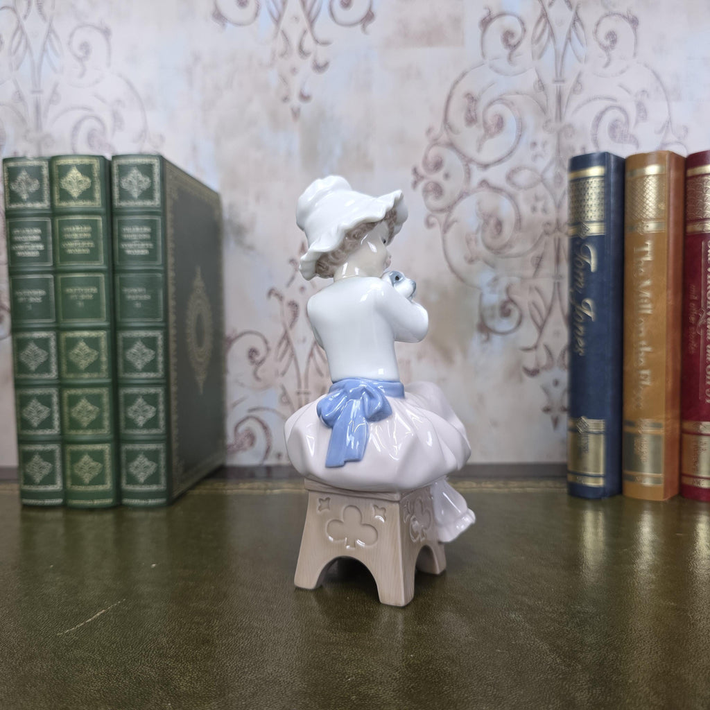 Nao by Lladro Girl with Puppy Figurine | Hand Made Spain Porcelain Vintage 1980s Collectible