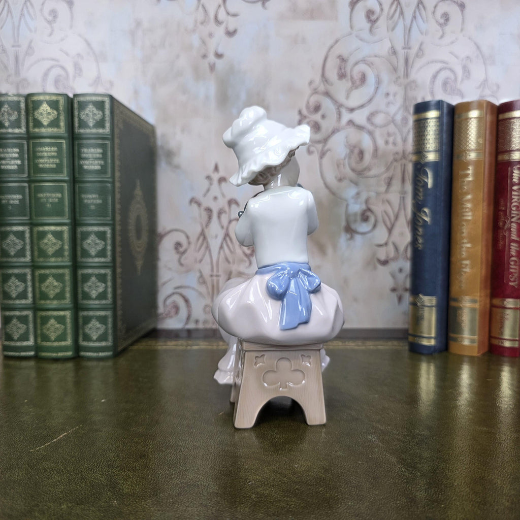 Nao by Lladro Girl with Puppy Figurine | Hand Made Spain Porcelain Vintage 1980s Collectible
