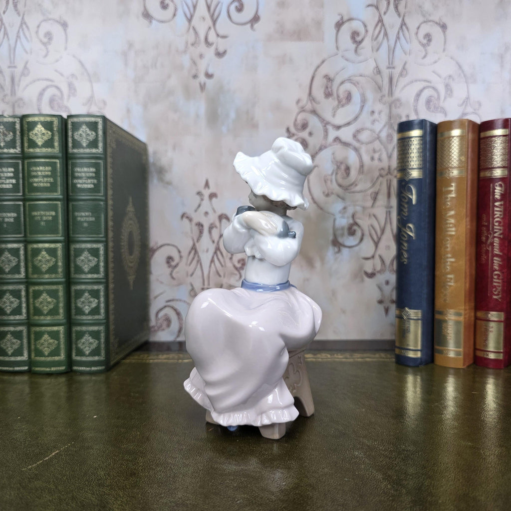 Nao by Lladro Girl with Puppy Figurine | Hand Made Spain Porcelain Vintage 1980s Collectible