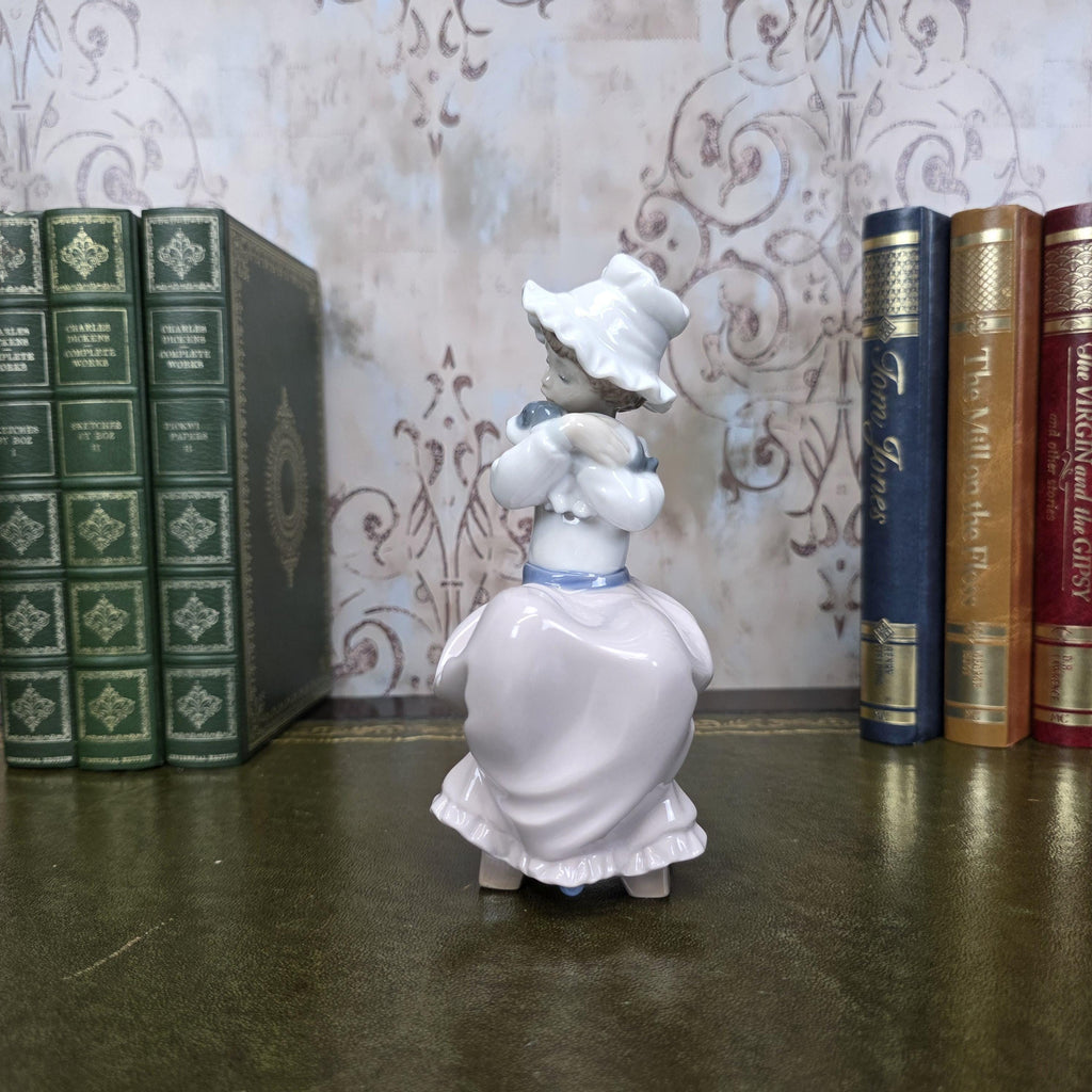 Nao by Lladro Girl with Puppy Figurine | Hand Made Spain Porcelain Vintage 1980s Collectible