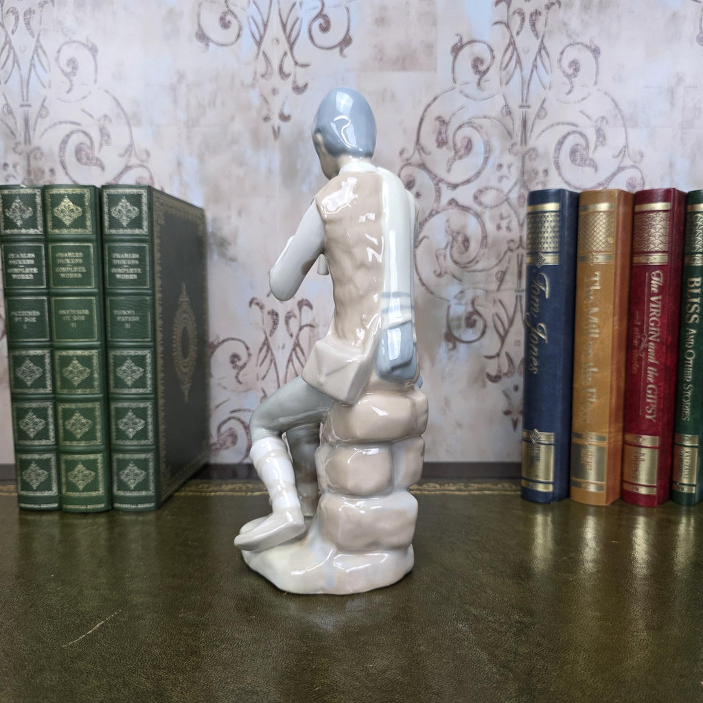 Casades Flute Playing Boy Figurine | Spanish Porcelain Vintage 1970s Collectible Statue Spanish Art