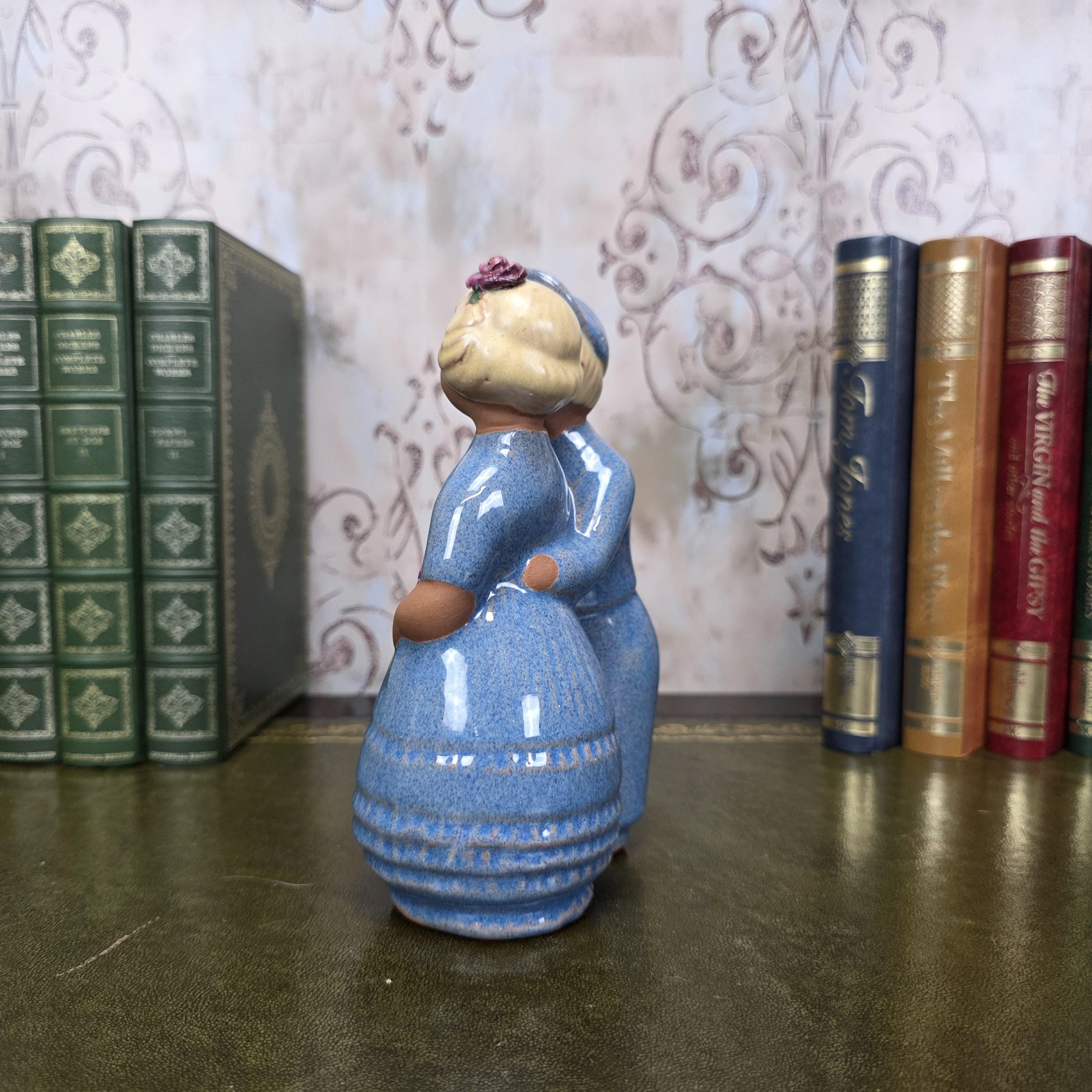 JIE Gantofta Swedish Couple Figurine | Vintage Scandinavian Terracotta Folk Art Statue Nordic Decor