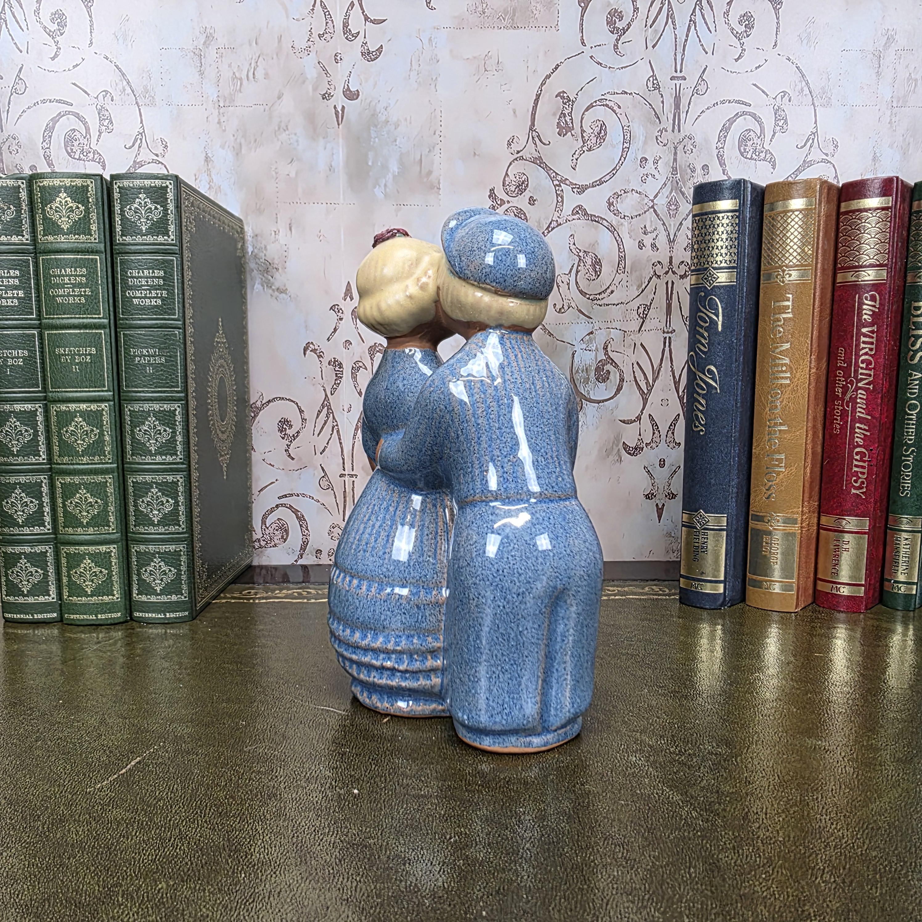JIE Gantofta Swedish Couple Figurine | Vintage Scandinavian Terracotta Folk Art Statue Nordic Decor