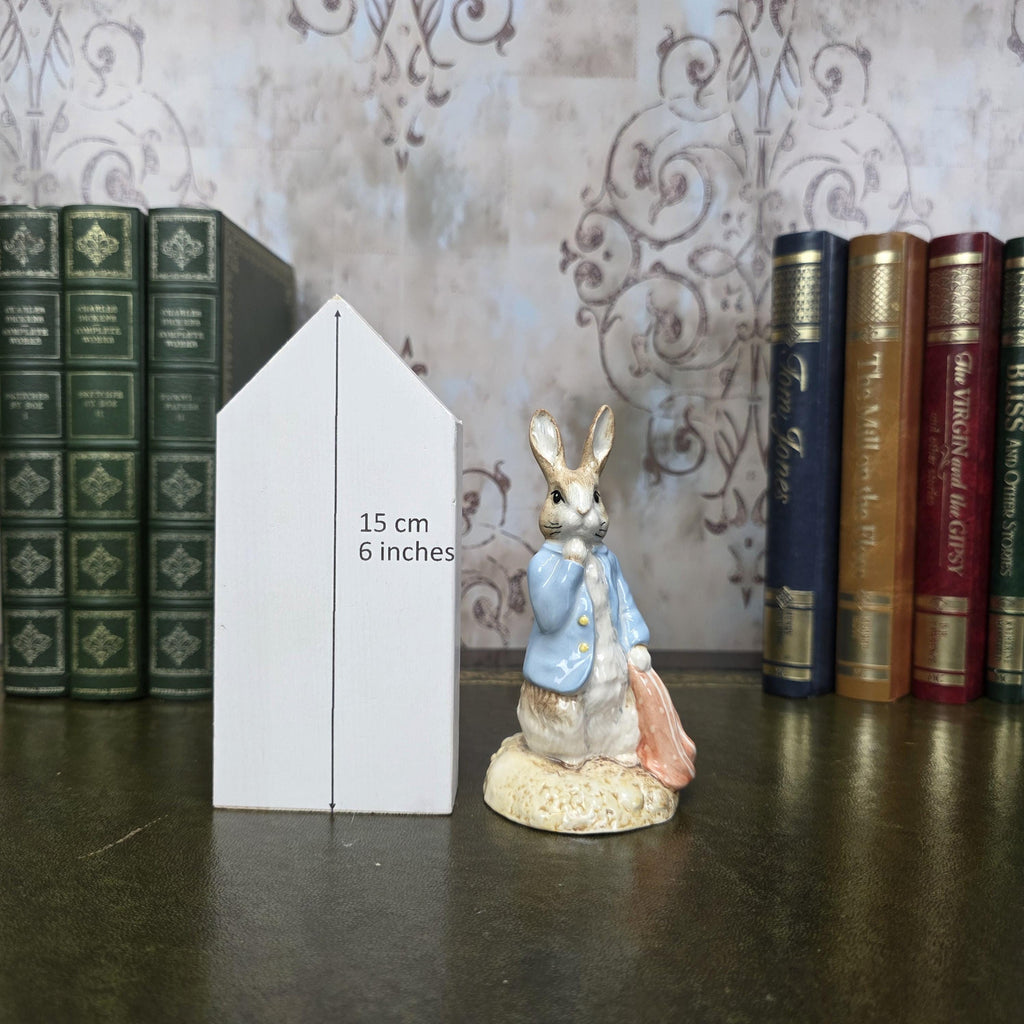 Royal Albert Beatrix Potter Peter Rabbit Figurine | Red Pocket Handkerchief 1990 England Nursery Decor
