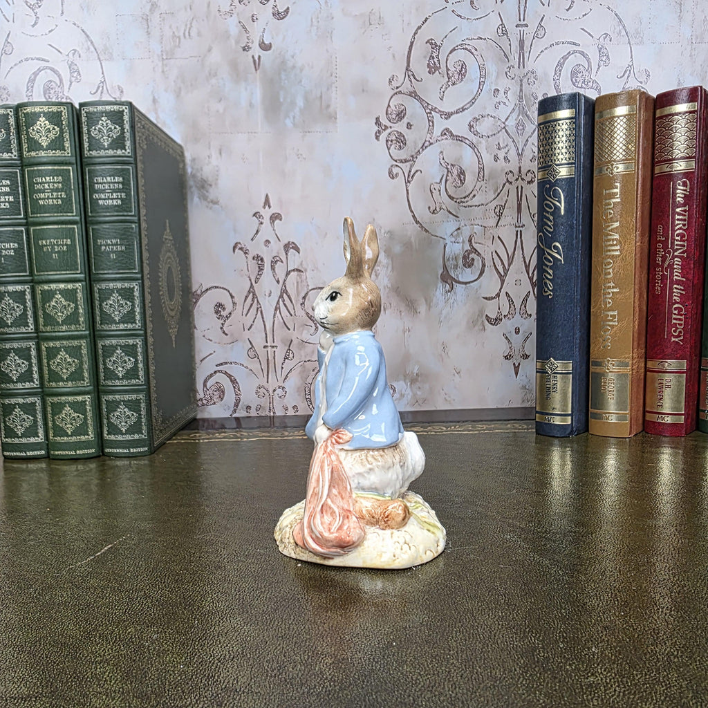 Royal Albert Beatrix Potter Peter Rabbit Figurine | Red Pocket Handkerchief 1990 England Nursery Decor