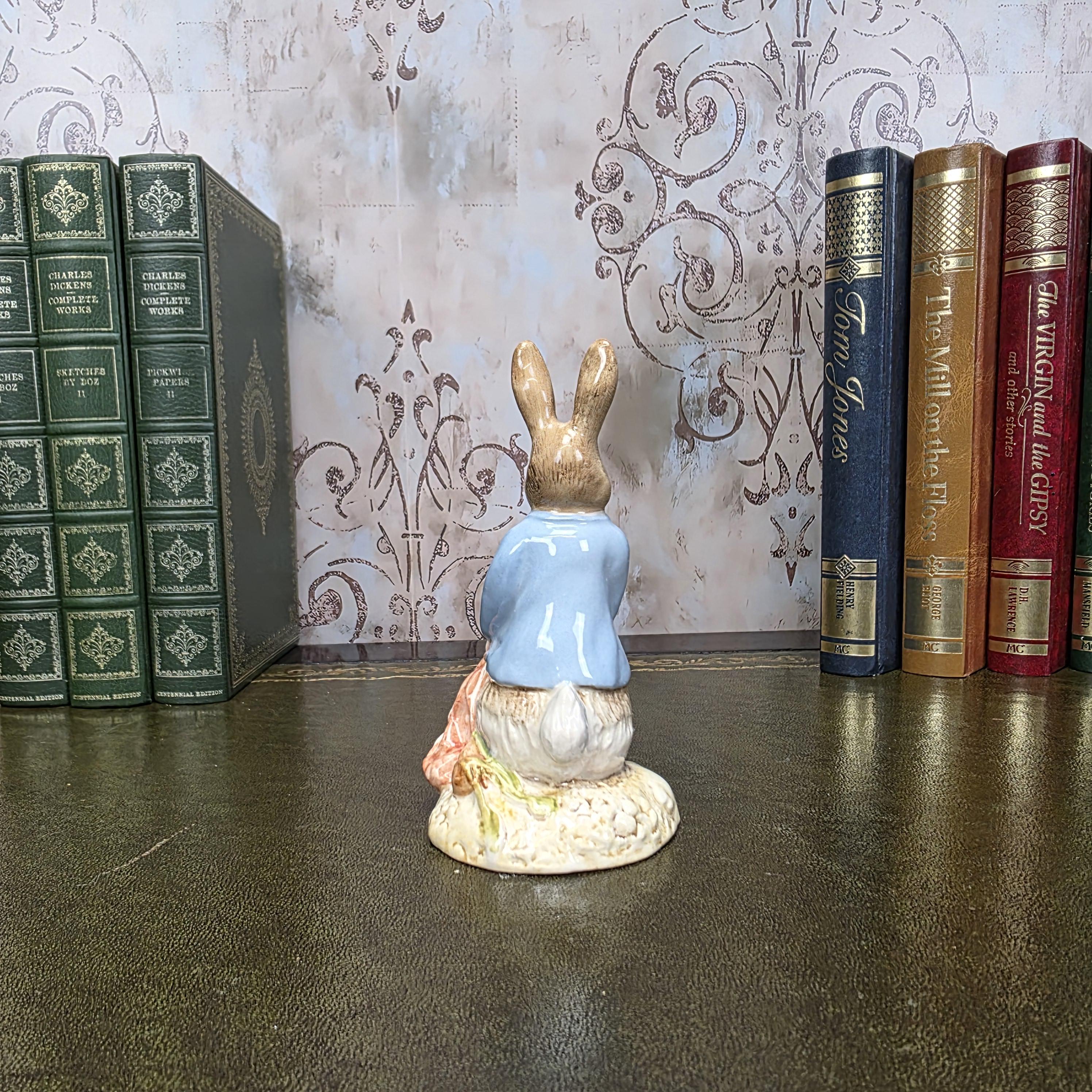 Royal Albert Beatrix Potter Peter Rabbit Figurine | Red Pocket Handkerchief 1990 England Nursery Decor