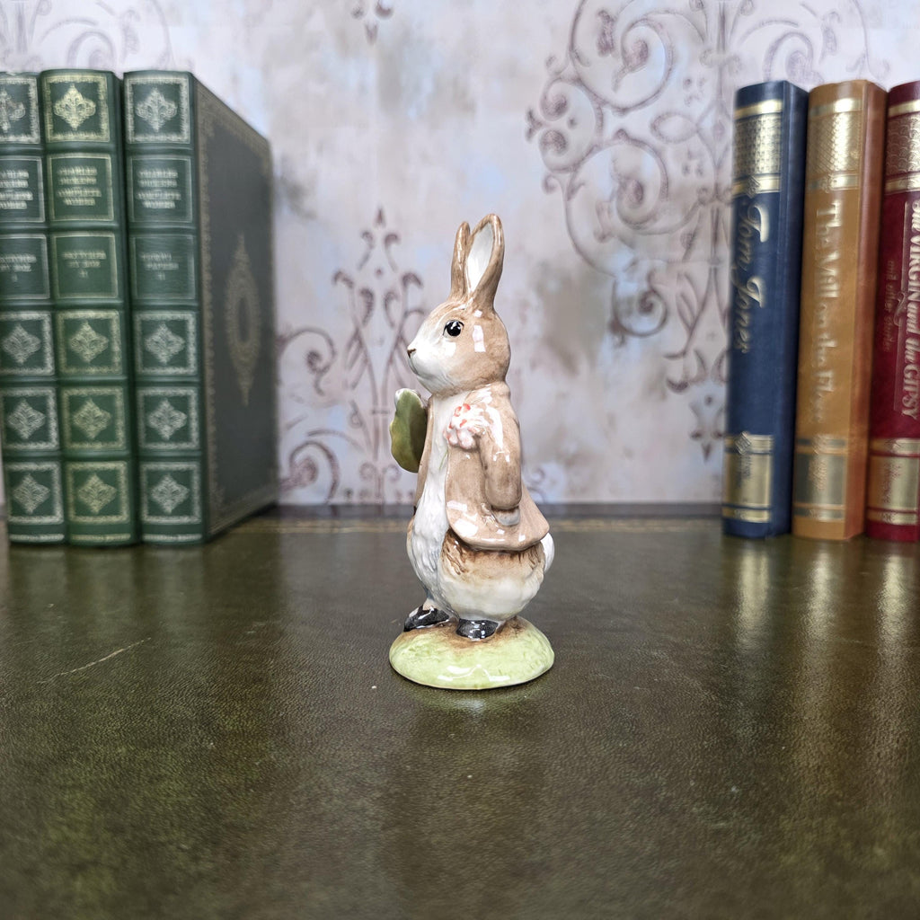 Royal Albert Benjamin Ate a Lettuce Leaf Figurine | 1992 Beatrix Potter Figure Storybook Bunny