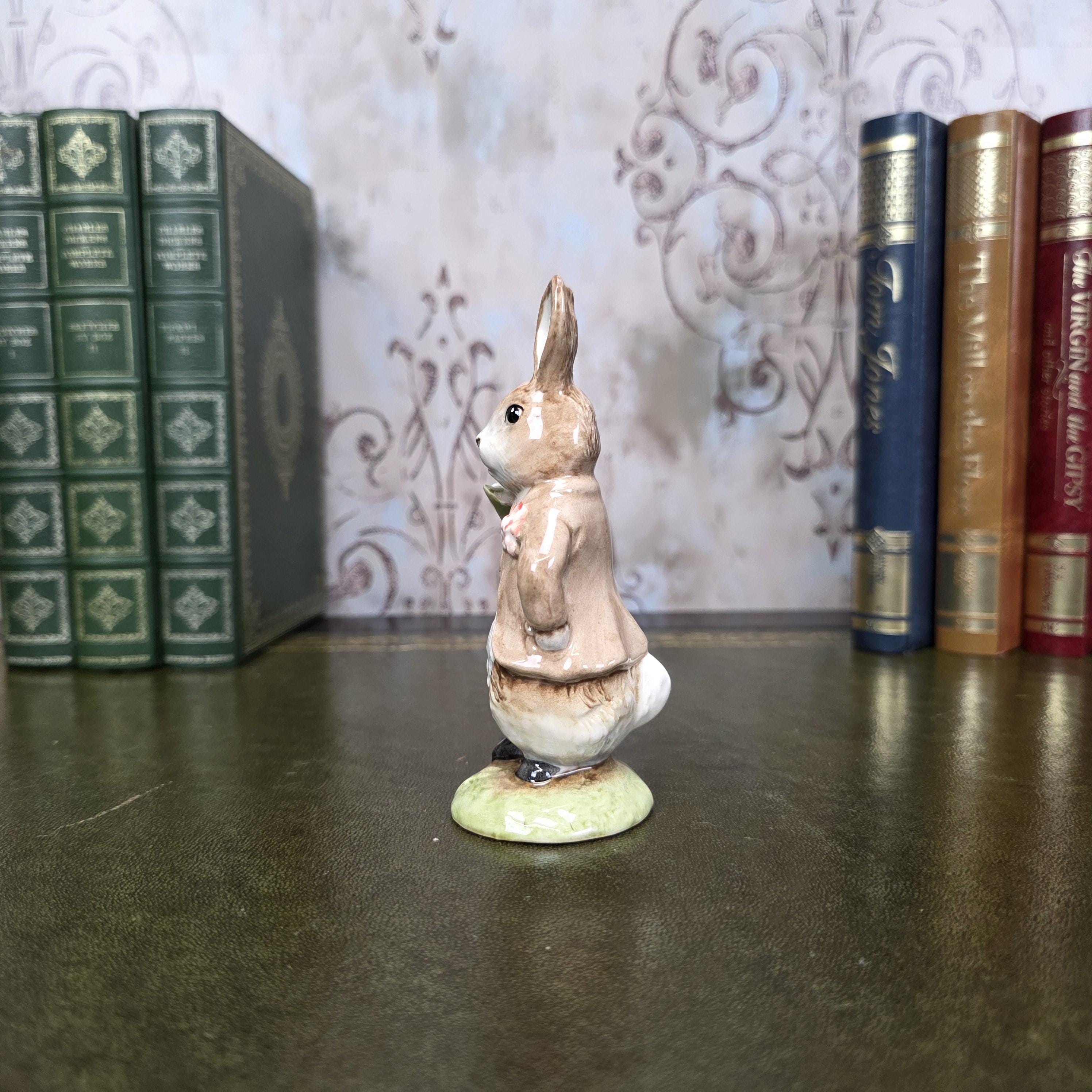Royal Albert Benjamin Ate a Lettuce Leaf Figurine | 1992 Beatrix Potter Figure Storybook Bunny