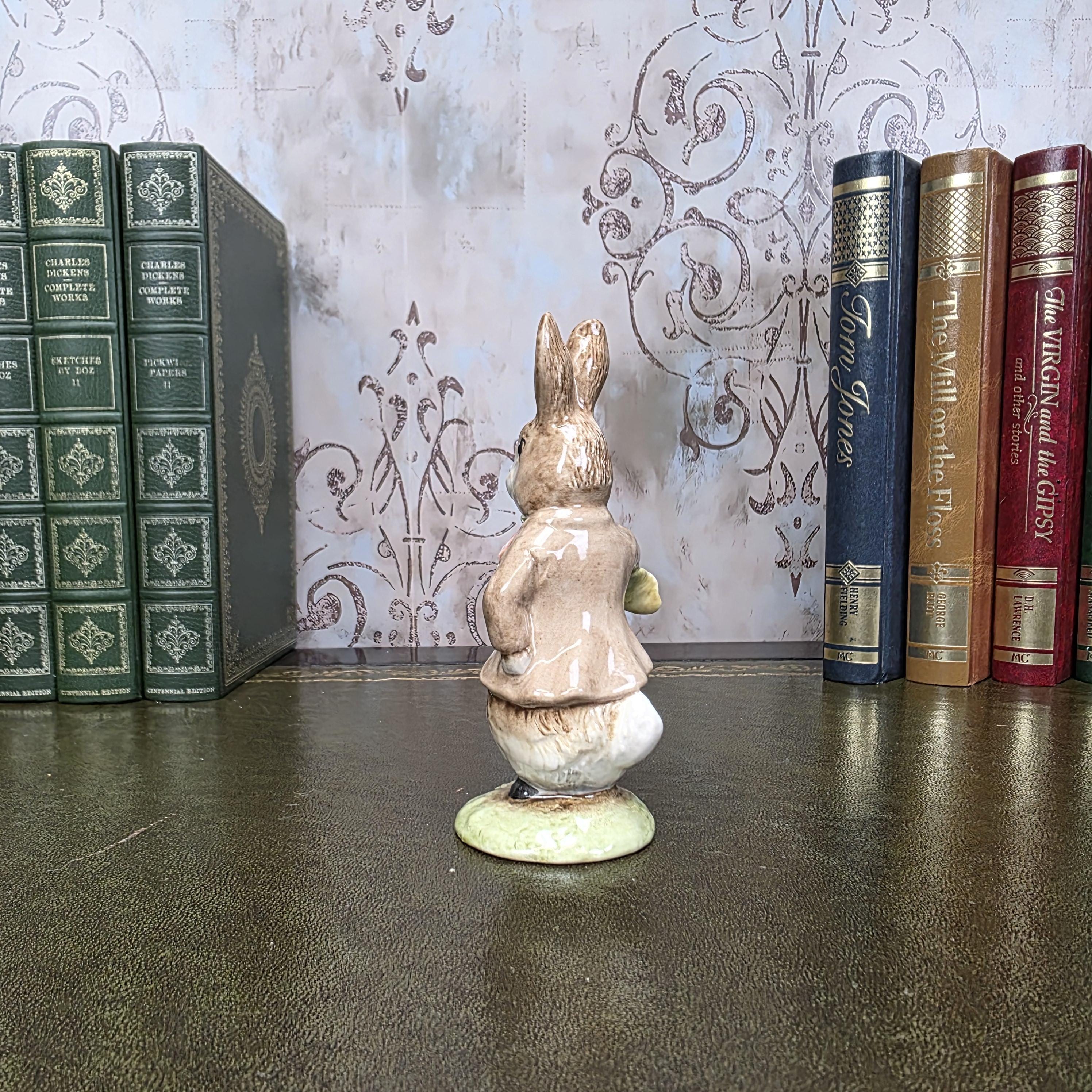 Royal Albert Benjamin Ate a Lettuce Leaf Figurine | 1992 Beatrix Potter Figure Storybook Bunny
