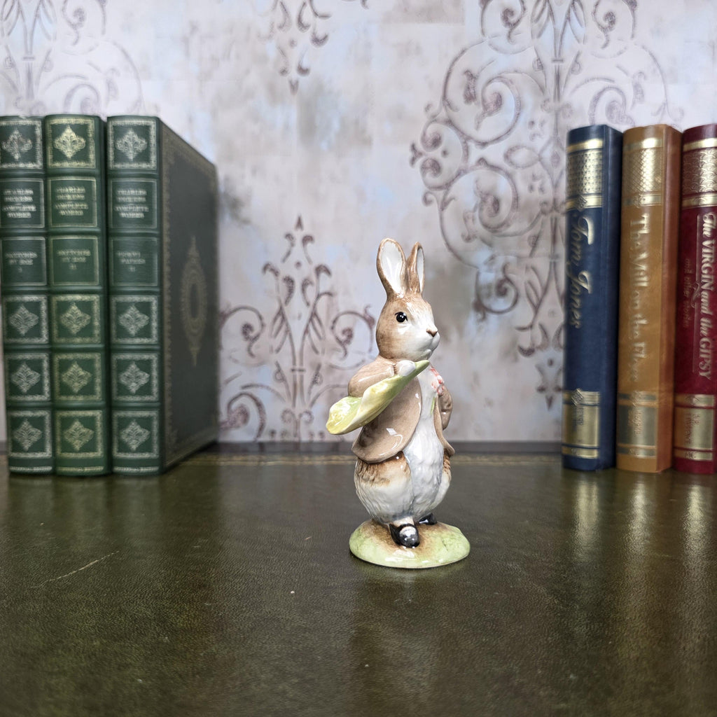 Royal Albert Benjamin Ate a Lettuce Leaf Figurine | 1992 Beatrix Potter Figure Storybook Bunny