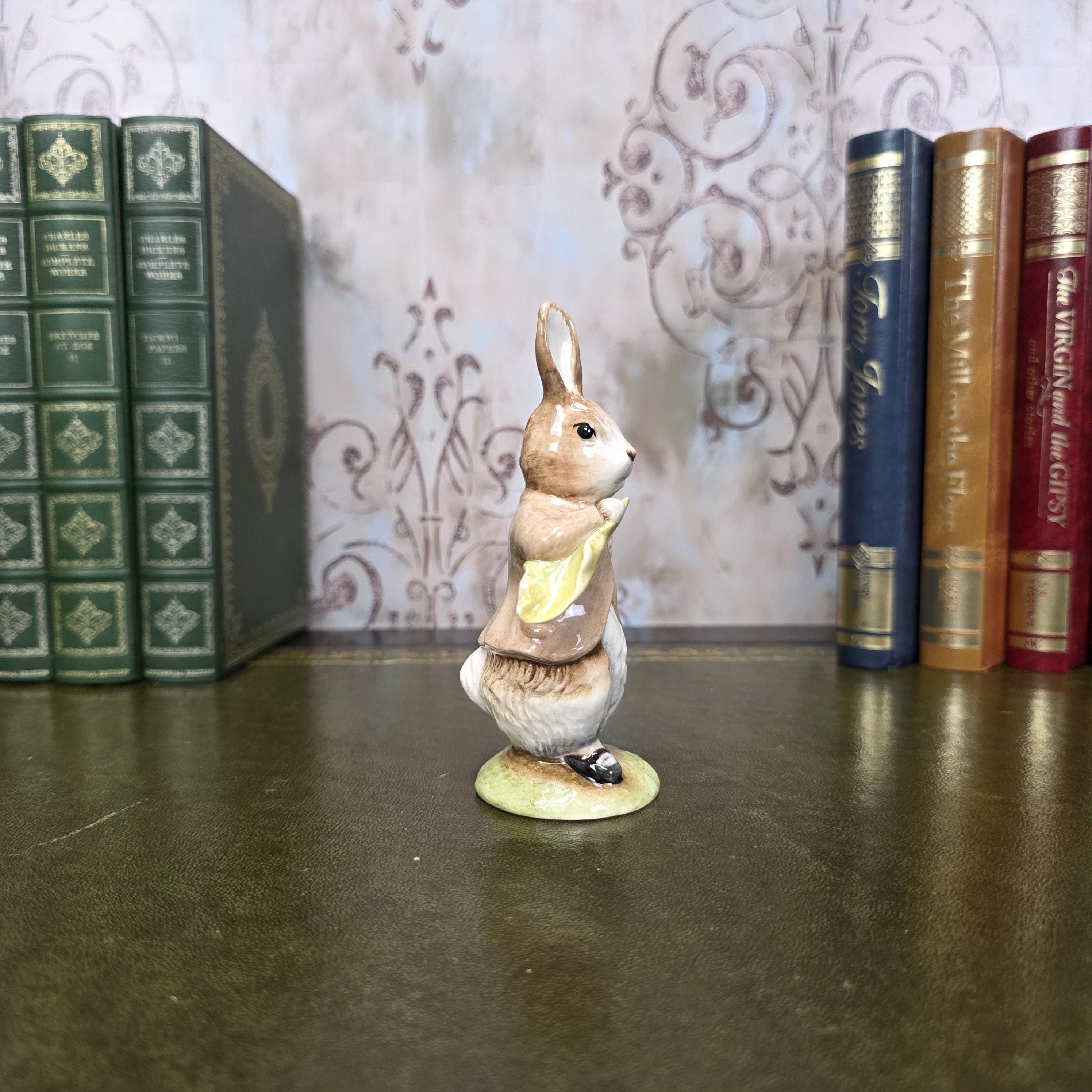 Royal Albert Benjamin Ate a Lettuce Leaf Figurine | 1992 Beatrix Potter Figure Storybook Bunny