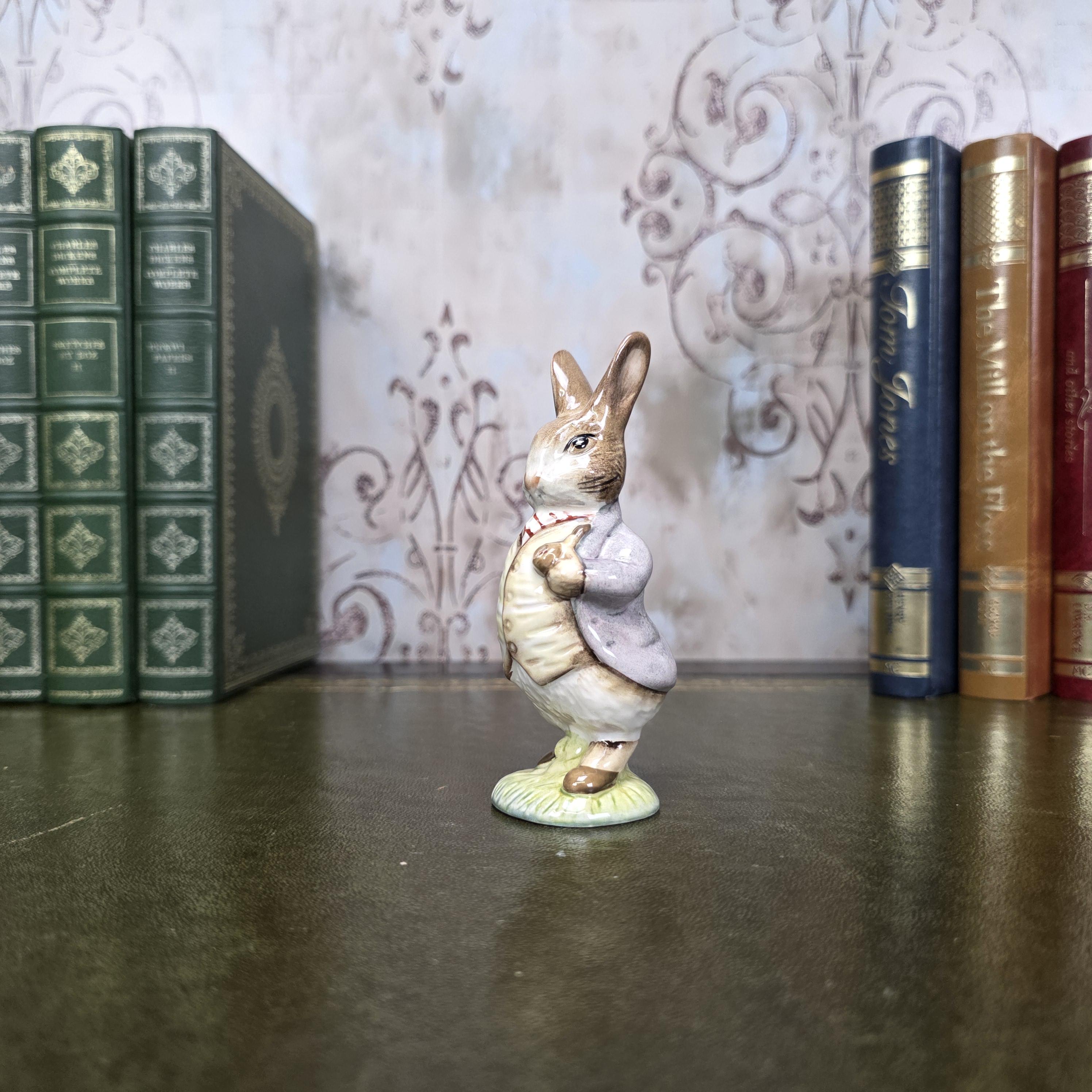 Royal Albert Mr Benjamin Bunny Figurine | 1985 Beatrix Potter Bone China Figure Classic Storybook