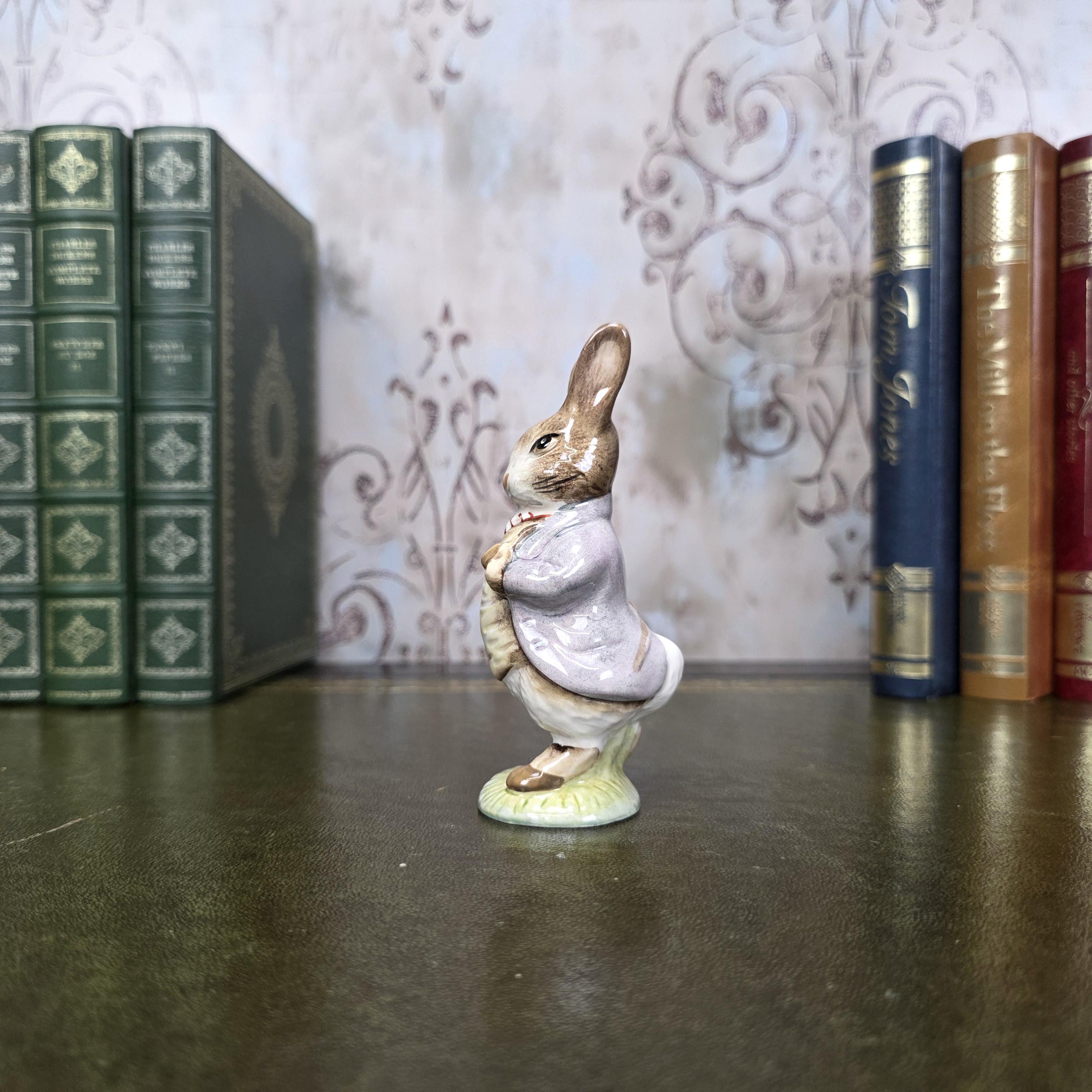 Royal Albert Mr Benjamin Bunny Figurine | 1985 Beatrix Potter Bone China Figure Classic Storybook